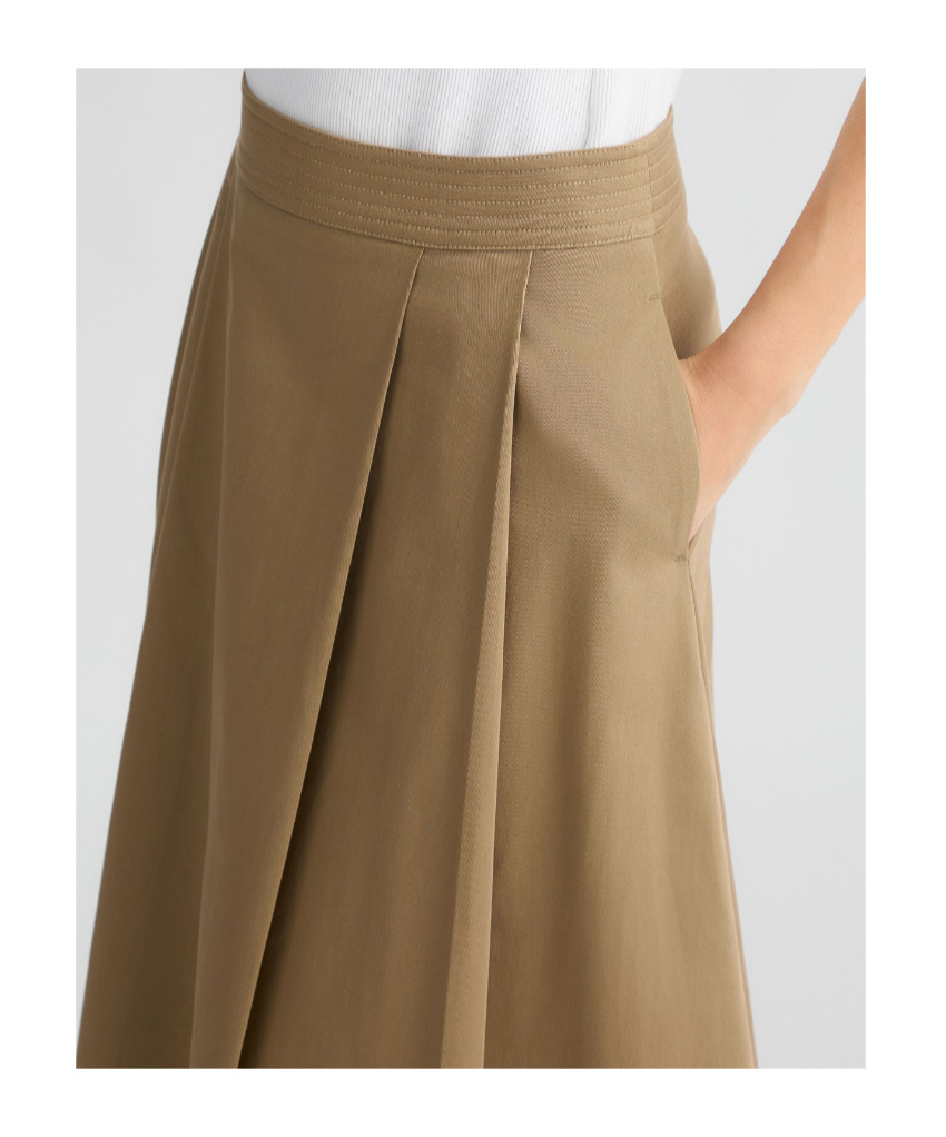 Liu •jo Liu Jo High-waisted Mid-length Midi Skirt In Beige In Green
