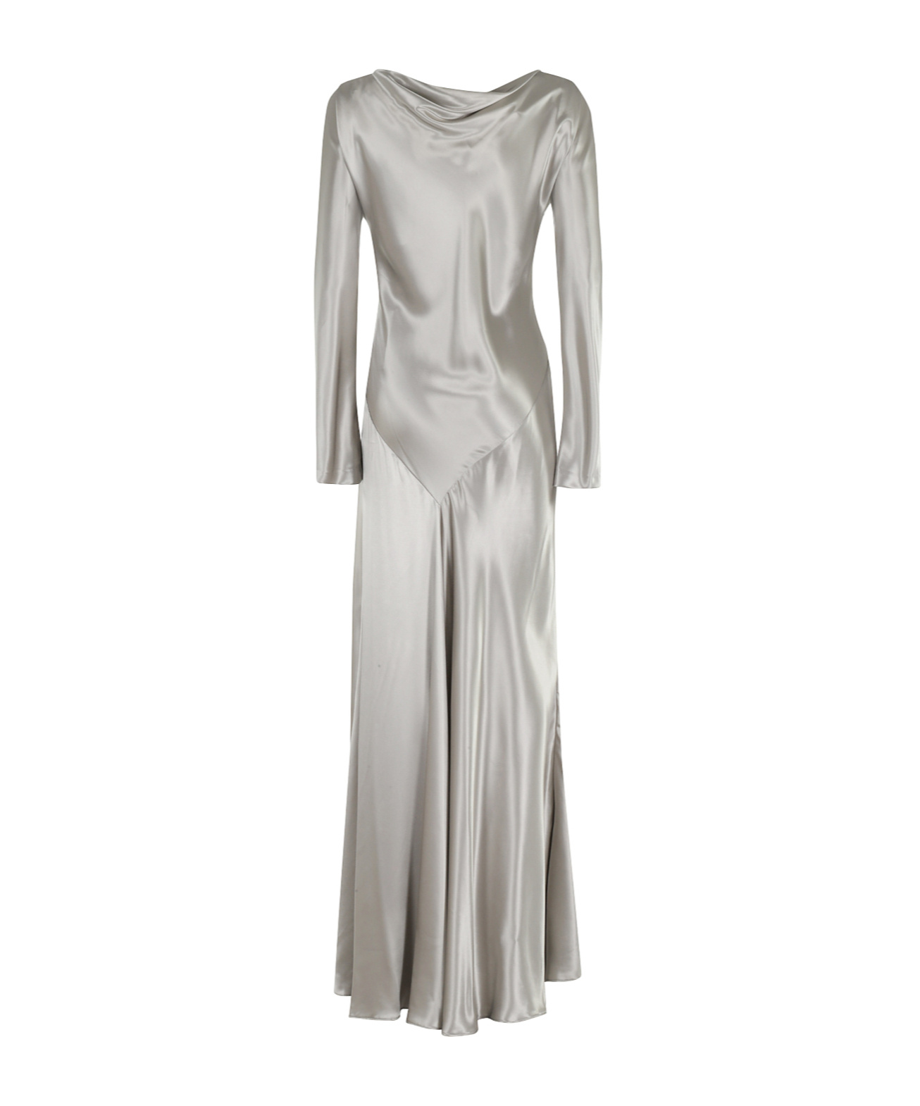 Alberta Ferretti Abito Raso Lucido In Gray