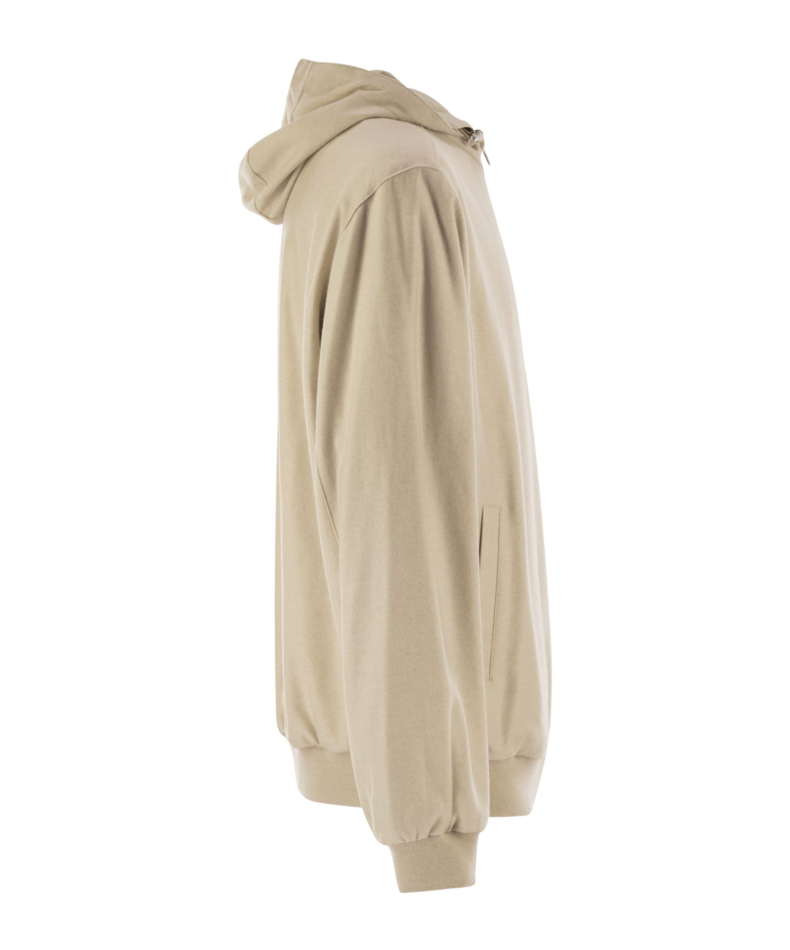 Fedeli Reversible Bomber Jacket With Hood In Cashmere Flannel And Airstop In Brown