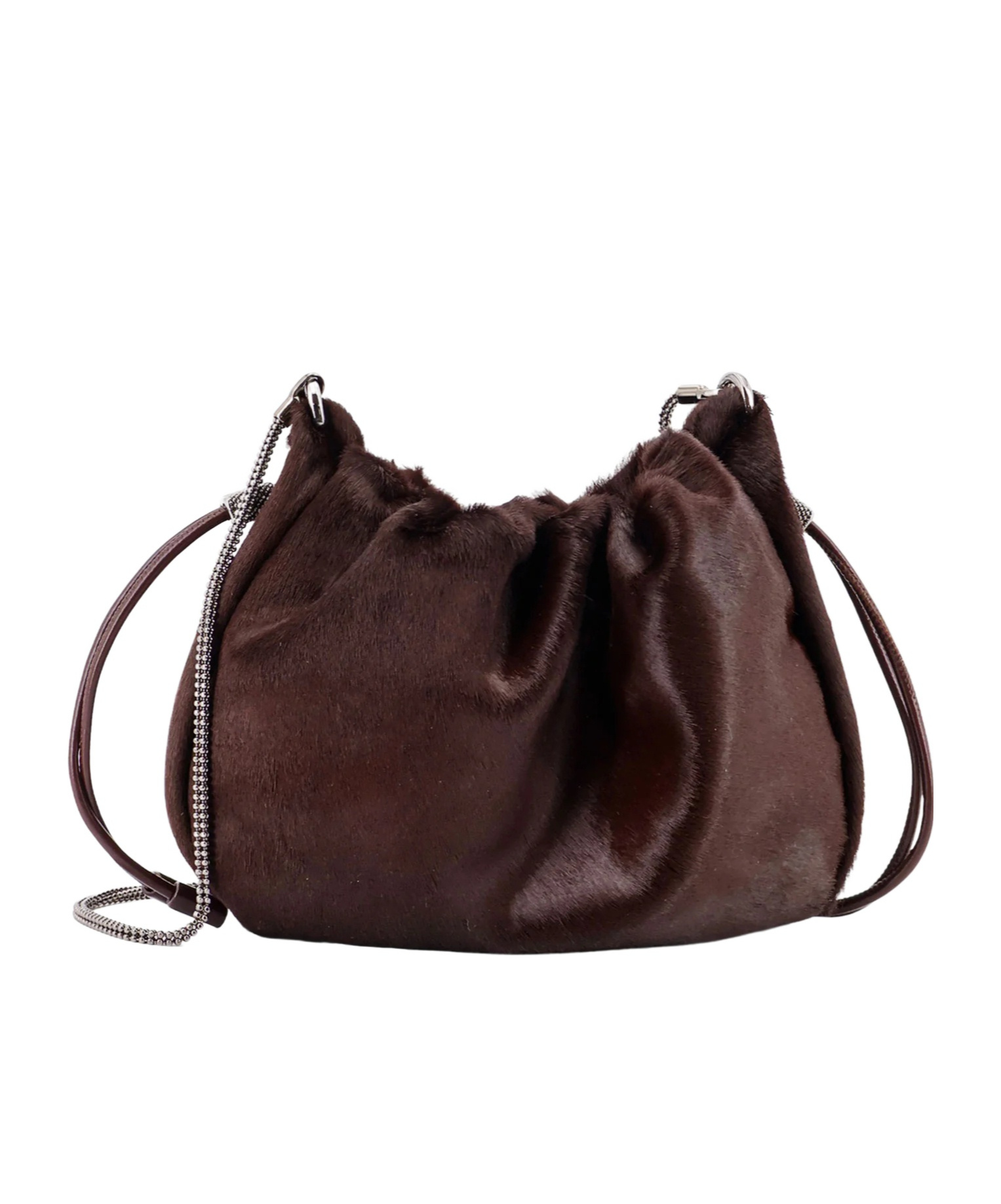 Brunello Cucinelli Mini Mellow Bucket Bag In Black