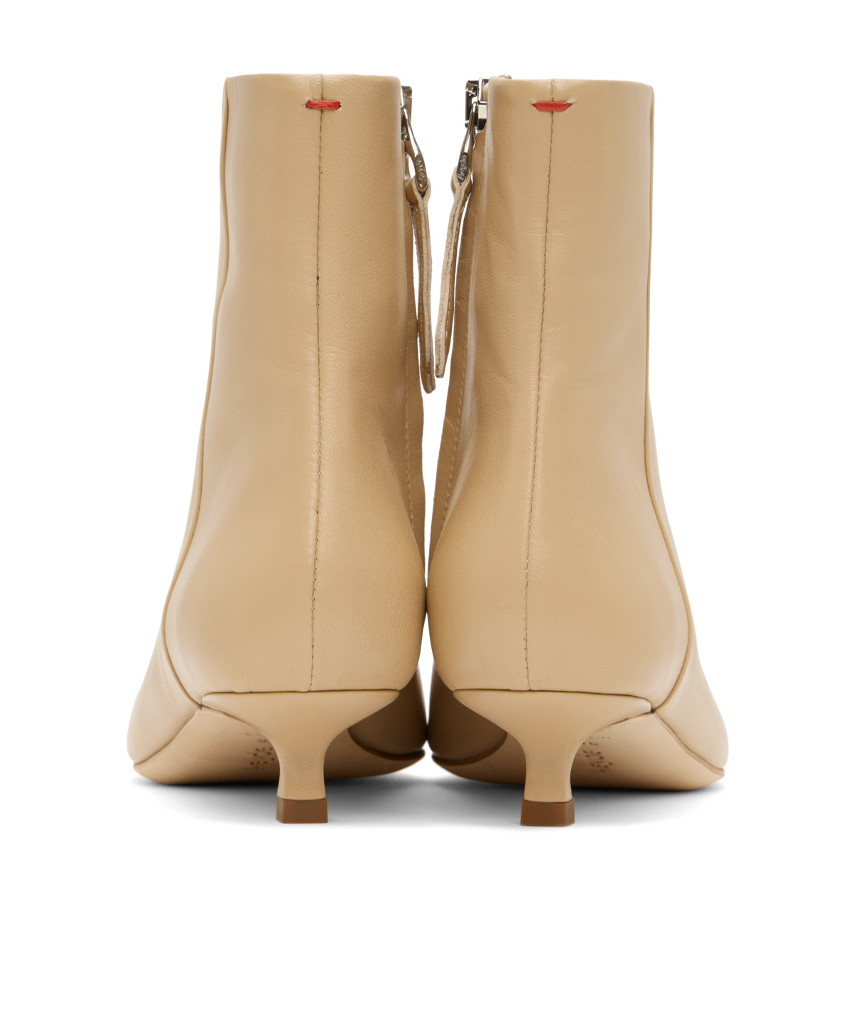 Aeyde Sofie Zipper Short Boots In Nude
