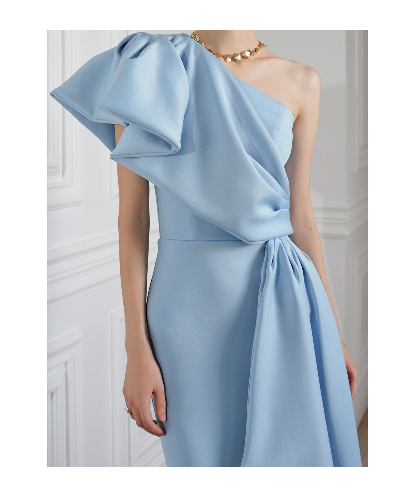 Rhea Costa One-shoulder Dress In Blue