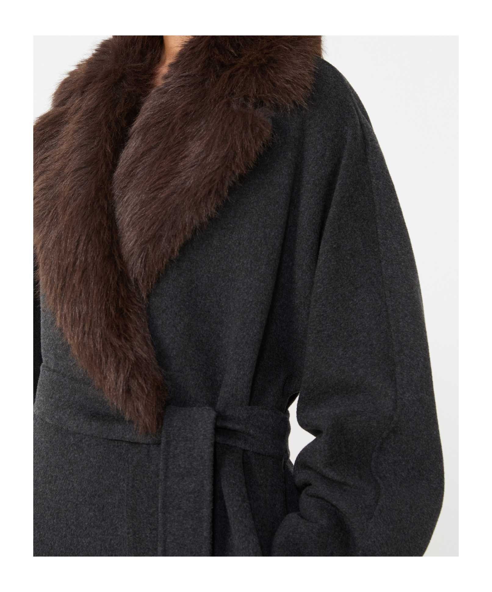 Weekend Max Mara Wool Wrap Coat In Black