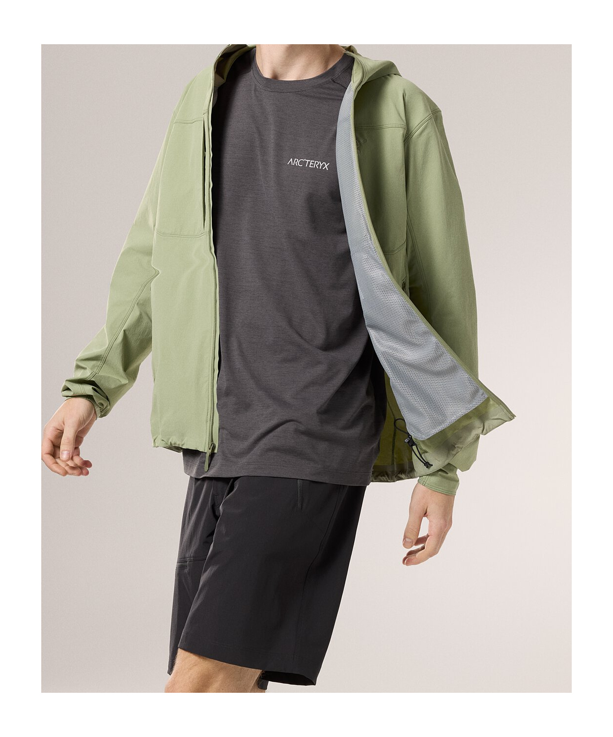 Arc'teryx Gamma Hooded Casual Jacket In Green Algae Color