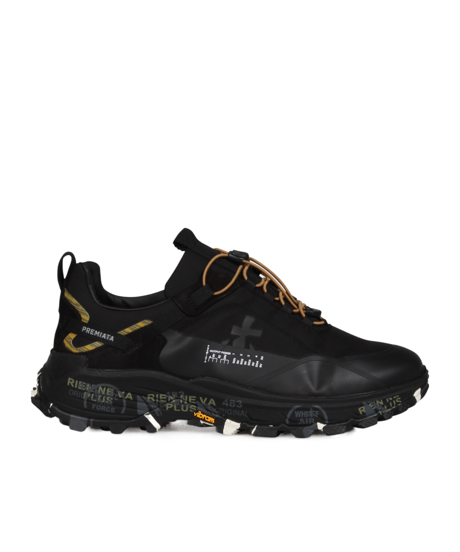 Premiata Sneakers Trail Black With Technical Details In Black