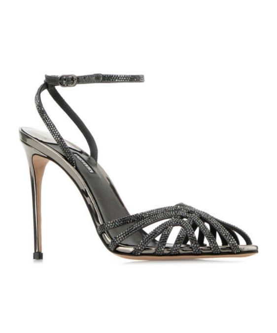 Le Silla Embellished Leather Embrace Sandals In Black