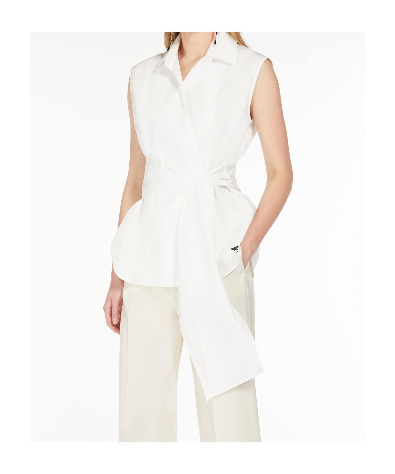 Weekend Max Mara Sleeveless Shirt In White
