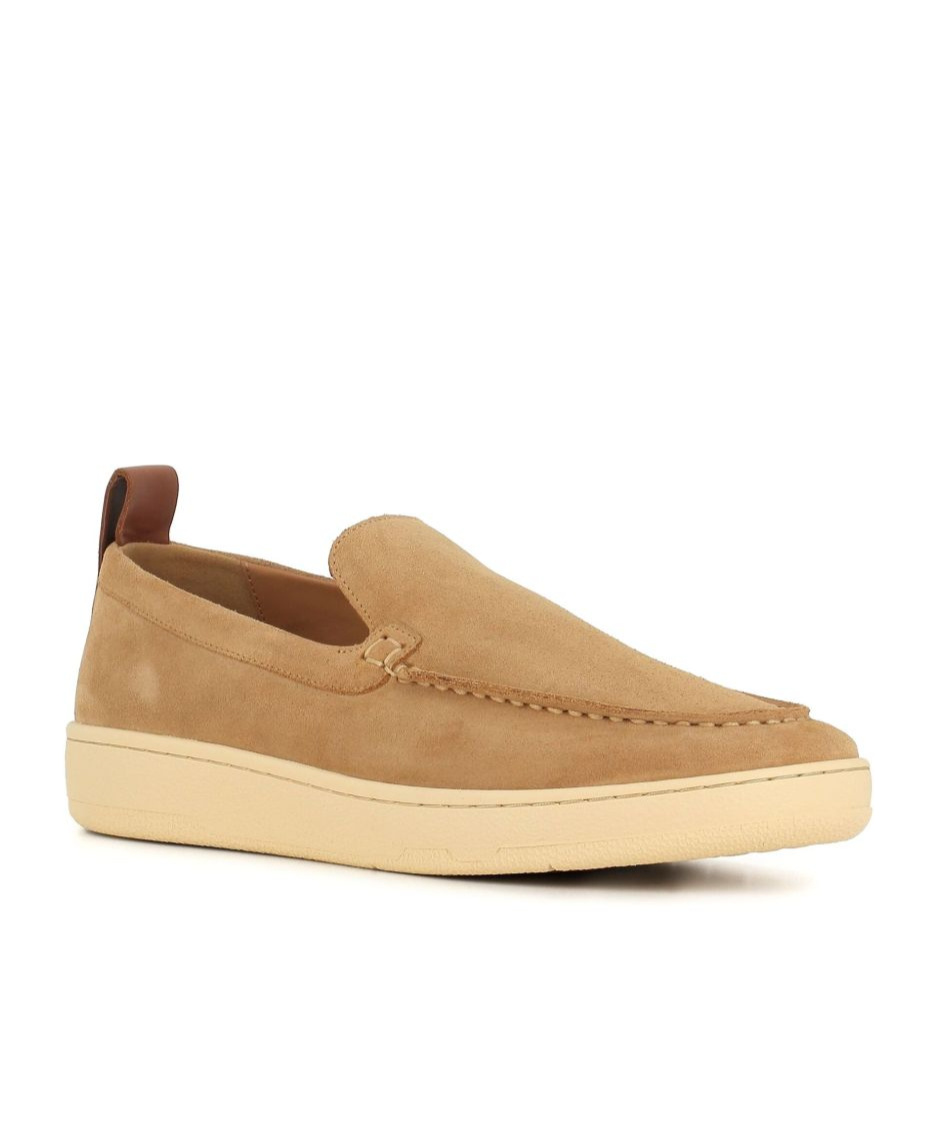 Lanvin Suede Slipper Loafers Dark Beige In Nude
