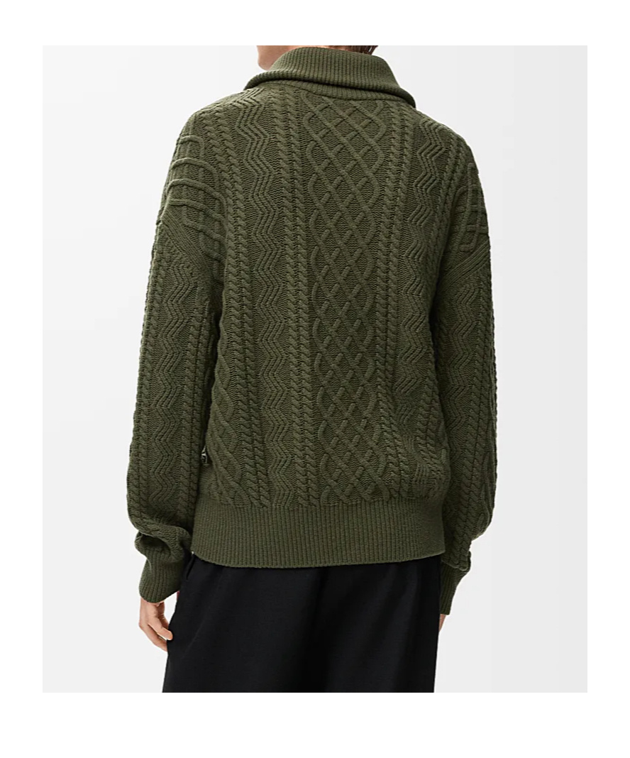 Loewe Zip-up Sweater In Green