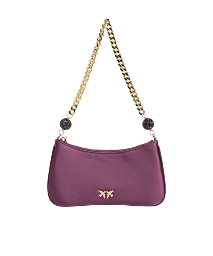 Pinko Zippered Shoulder Bag In Purple