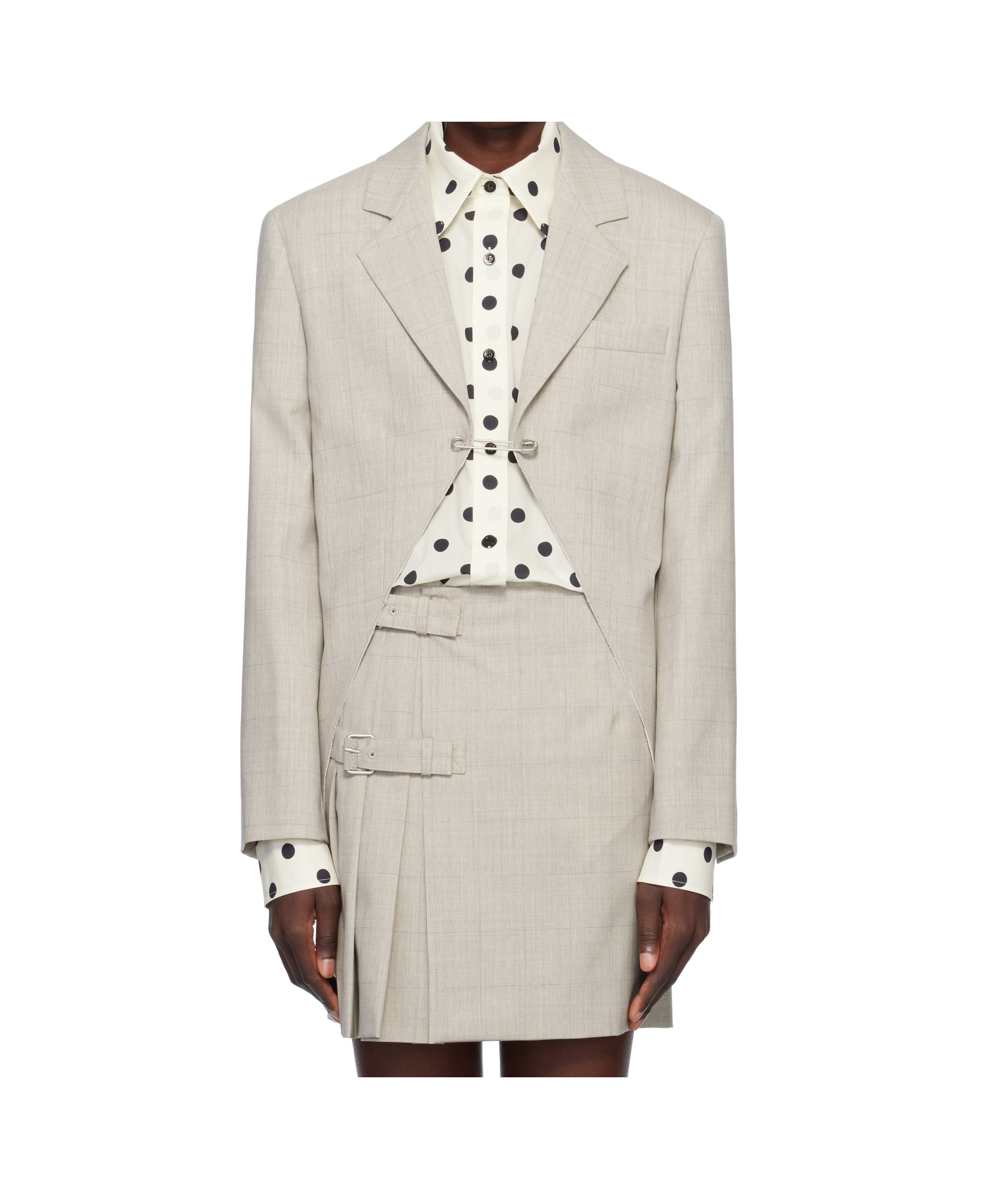 Moschino Almond Safety Pin Jacket In Neutral