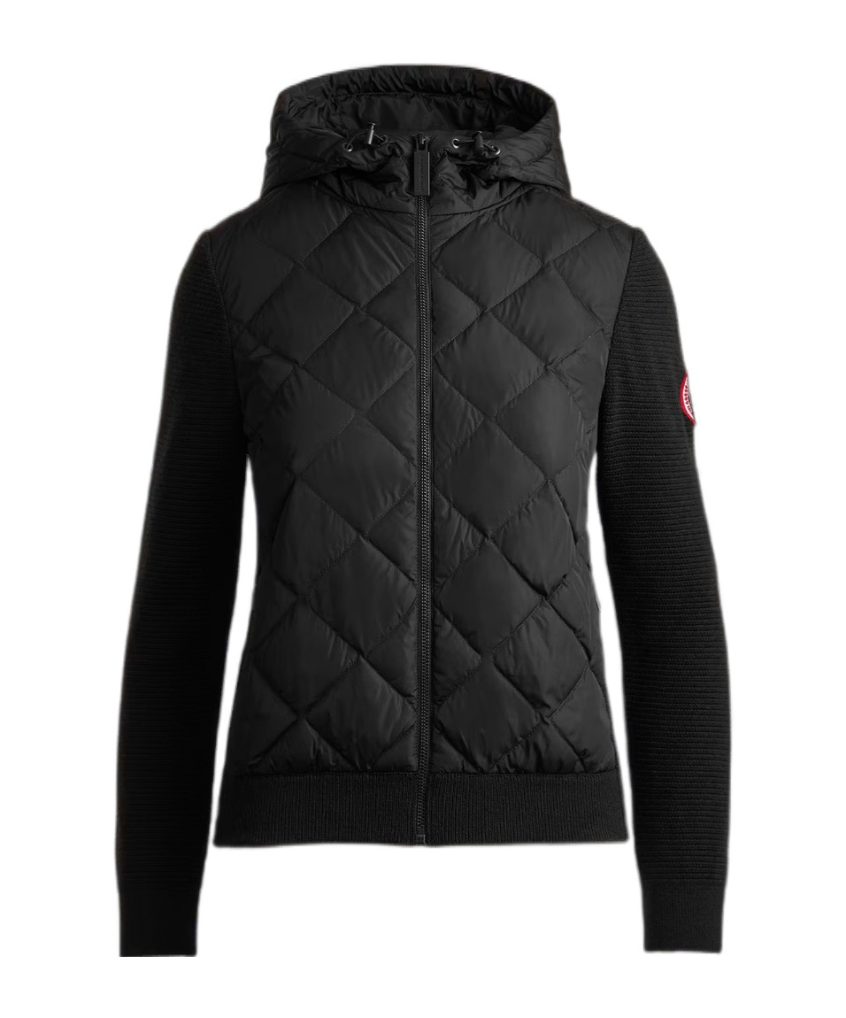 Canada Goose Hybridge Quilted Shell And Wool Jacket In Black