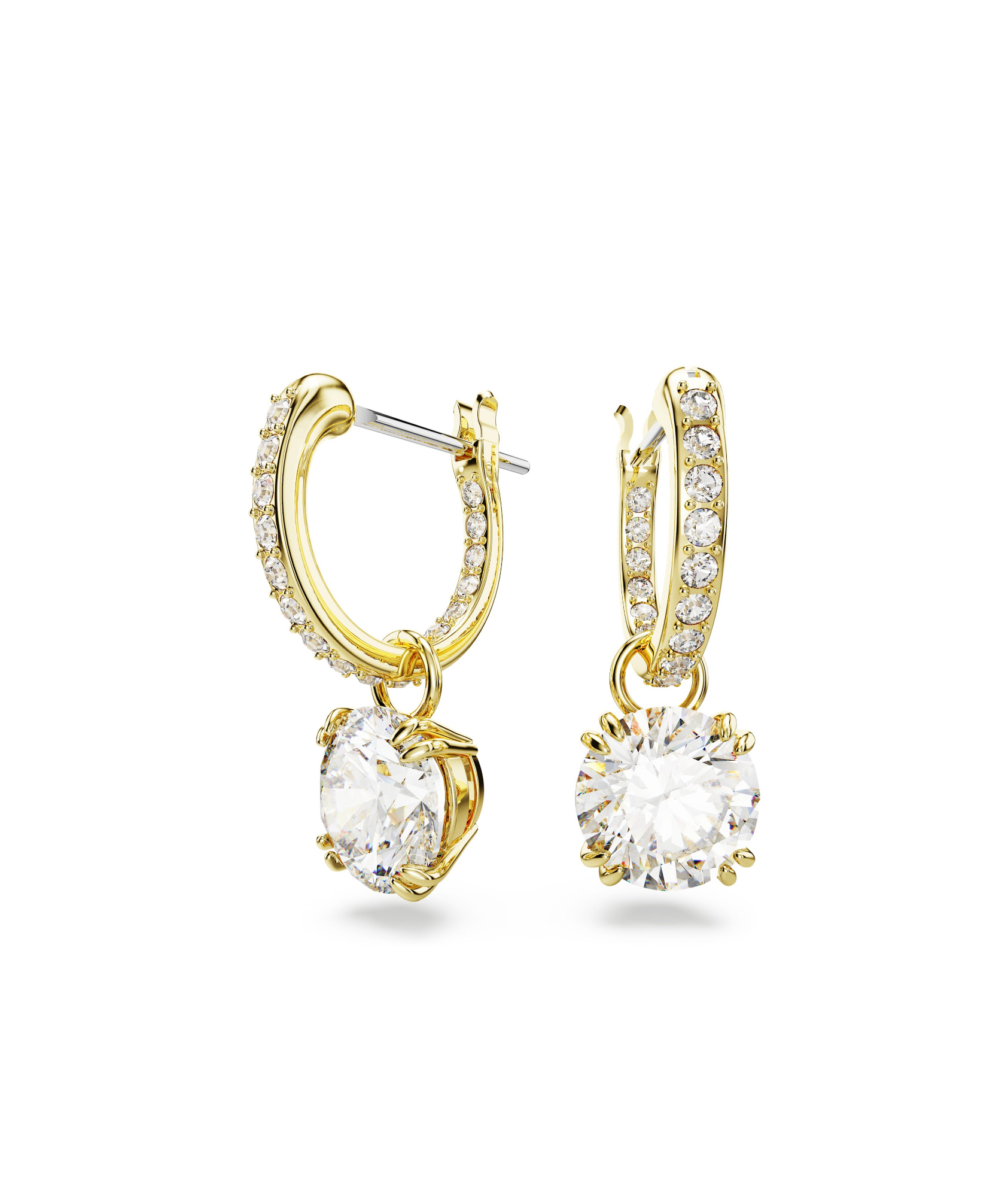 Swarovski Silver-tone Constella Crystal Drop Earrings In White