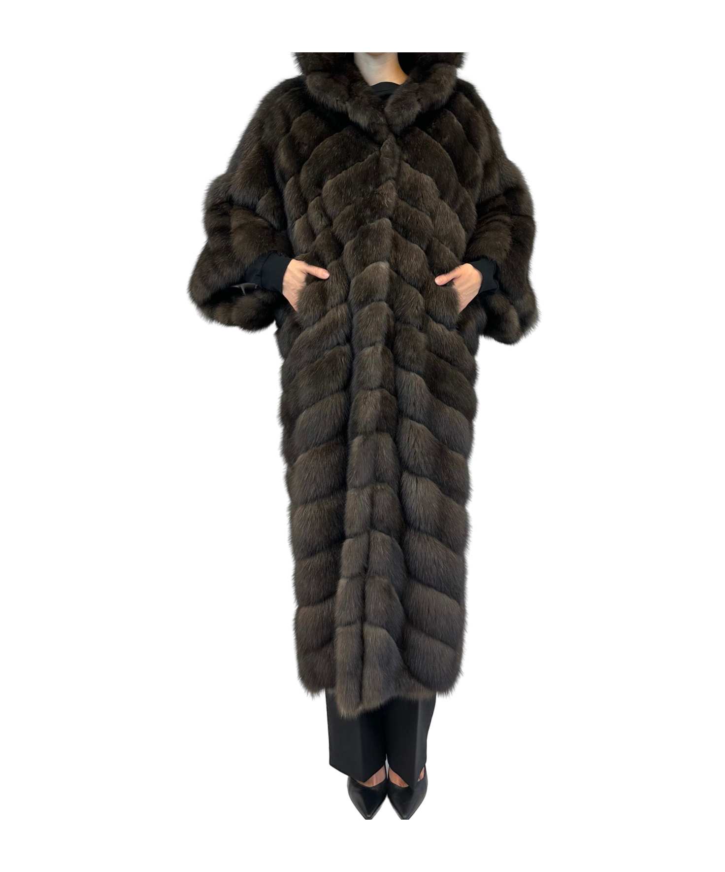 Liska Long-sleeved Coat In Black