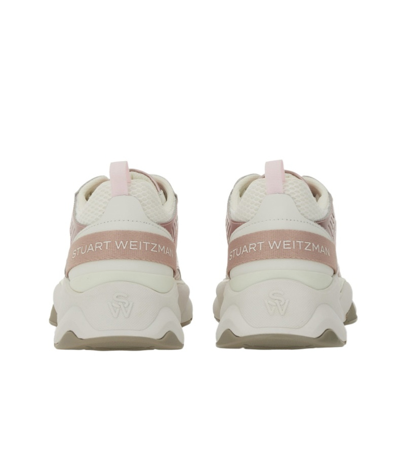 Stuart Weitzman Textured Upper Sneakers In White