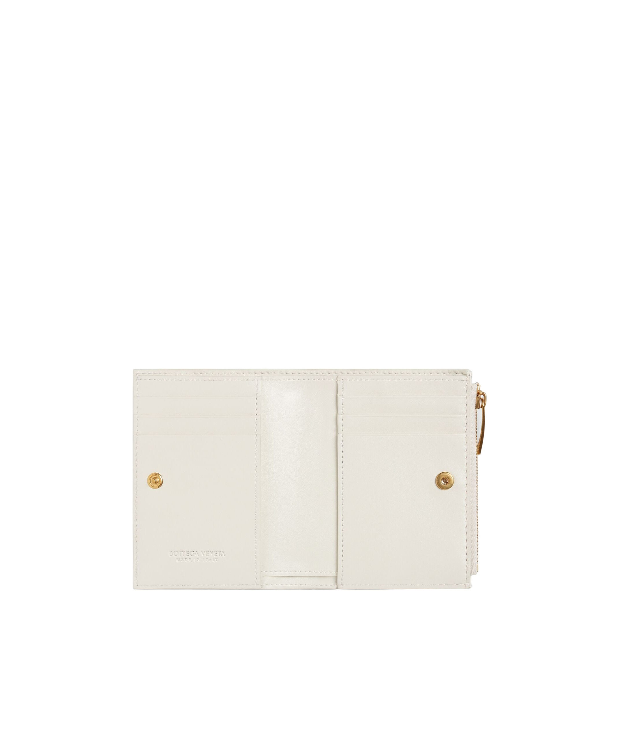 Bottega Veneta Double Fold Zipper Purse In White