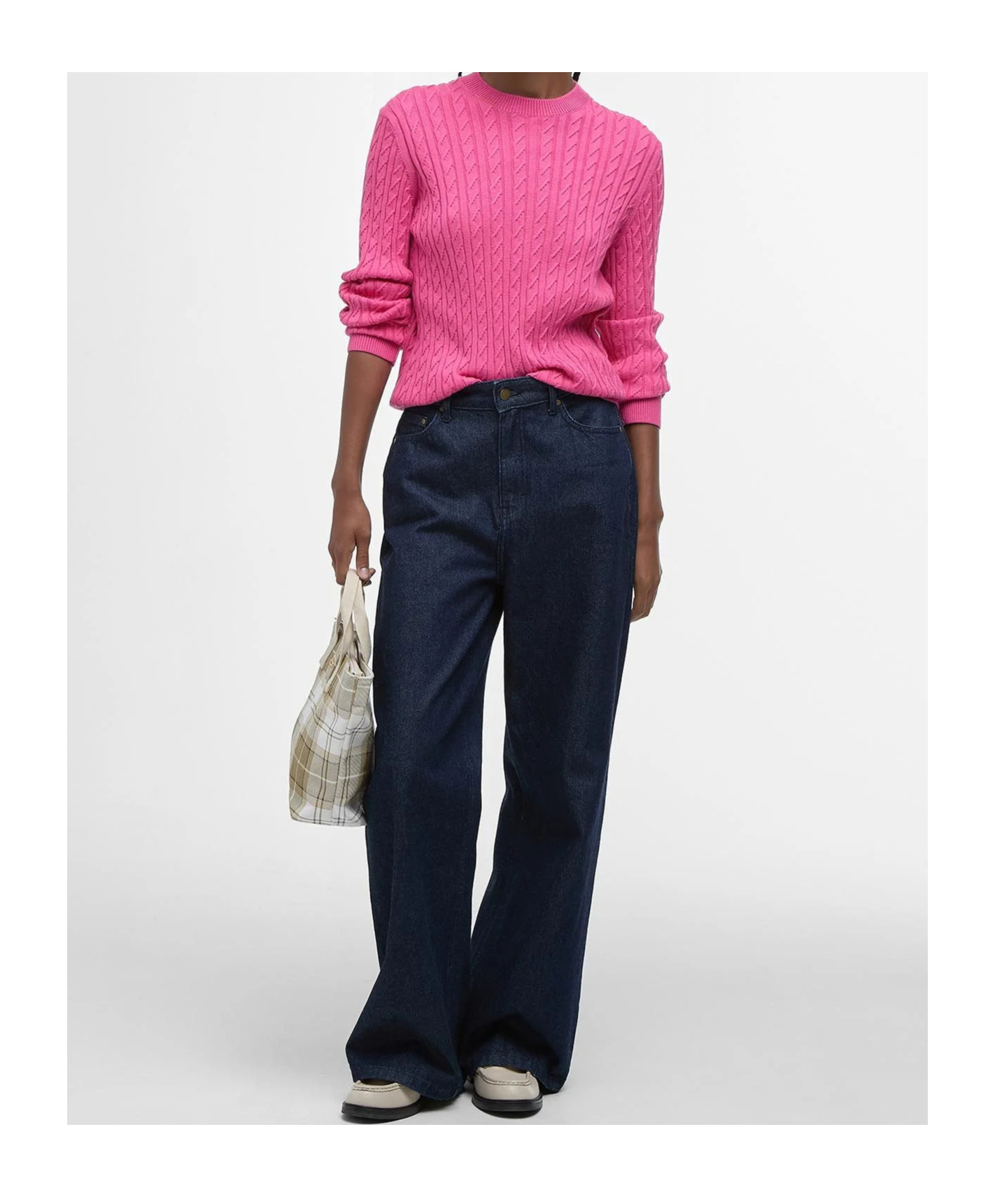 Barbour Hartland Crewneck Knitted Jumper In Purple
