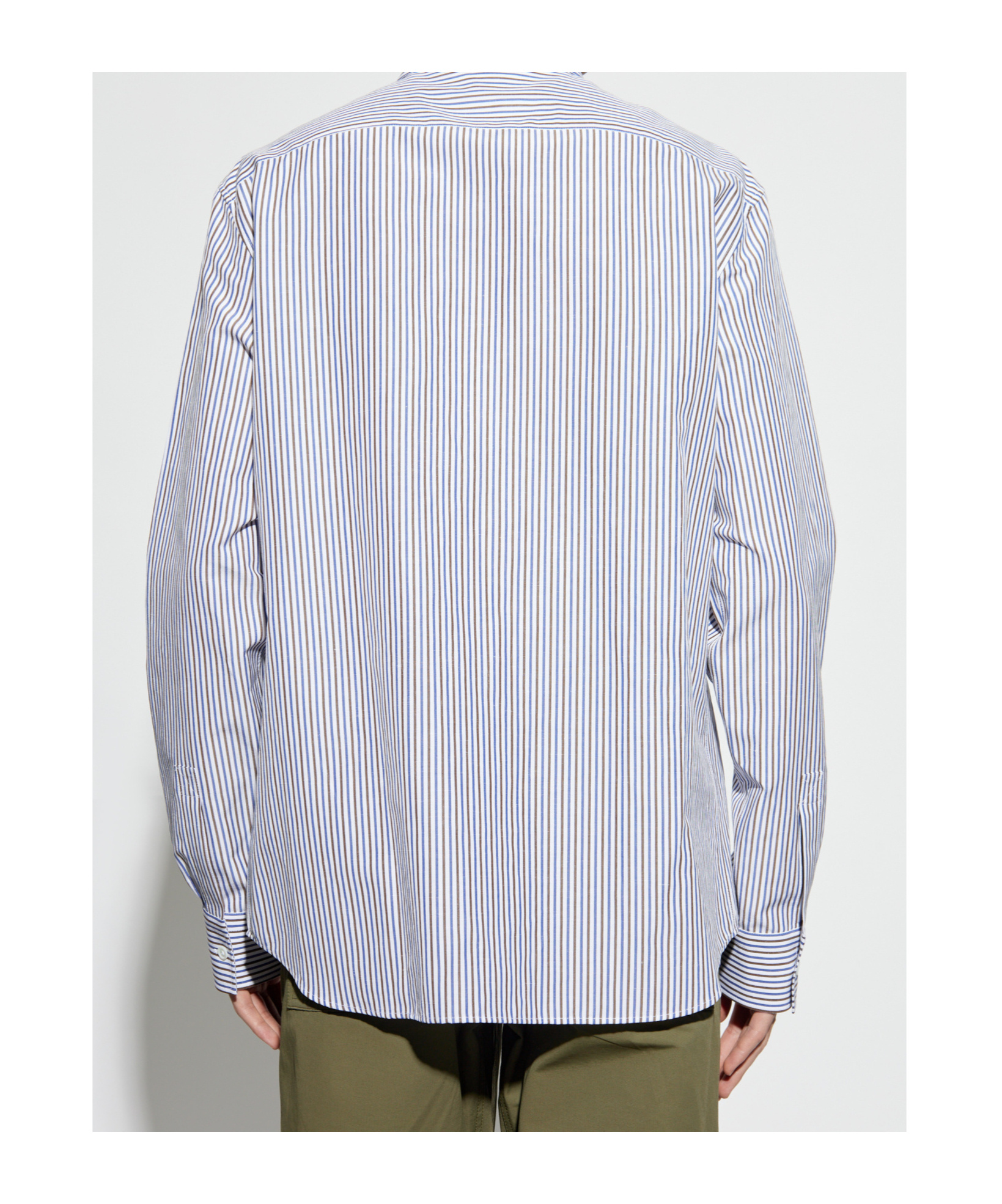 Bottega Veneta Striped Long-sleeve Shirt In White