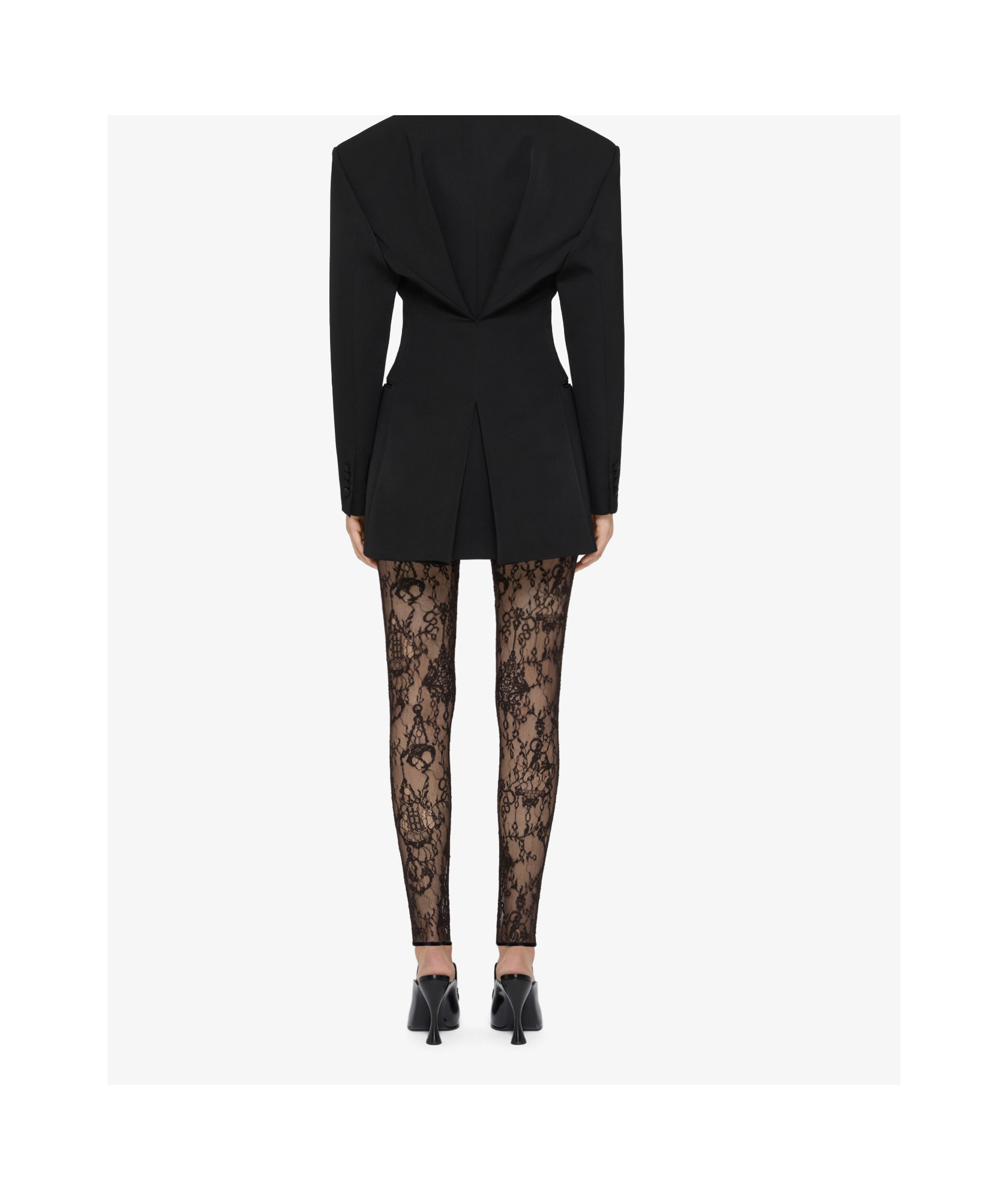 Givenchy Scalloped Stretch-lace Leggings In Black