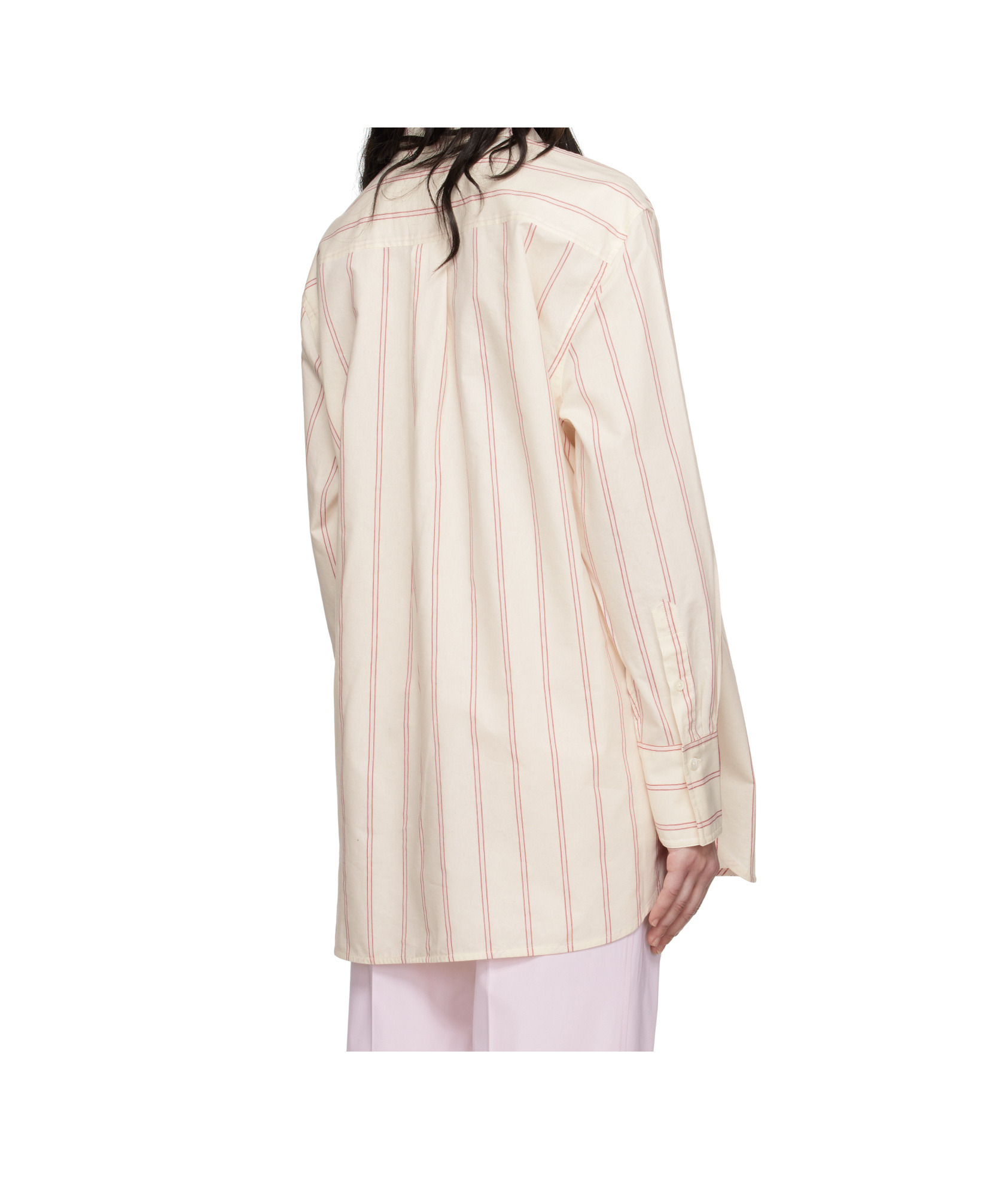 Totême Toteme Striped Cotton Shirt In Nude
