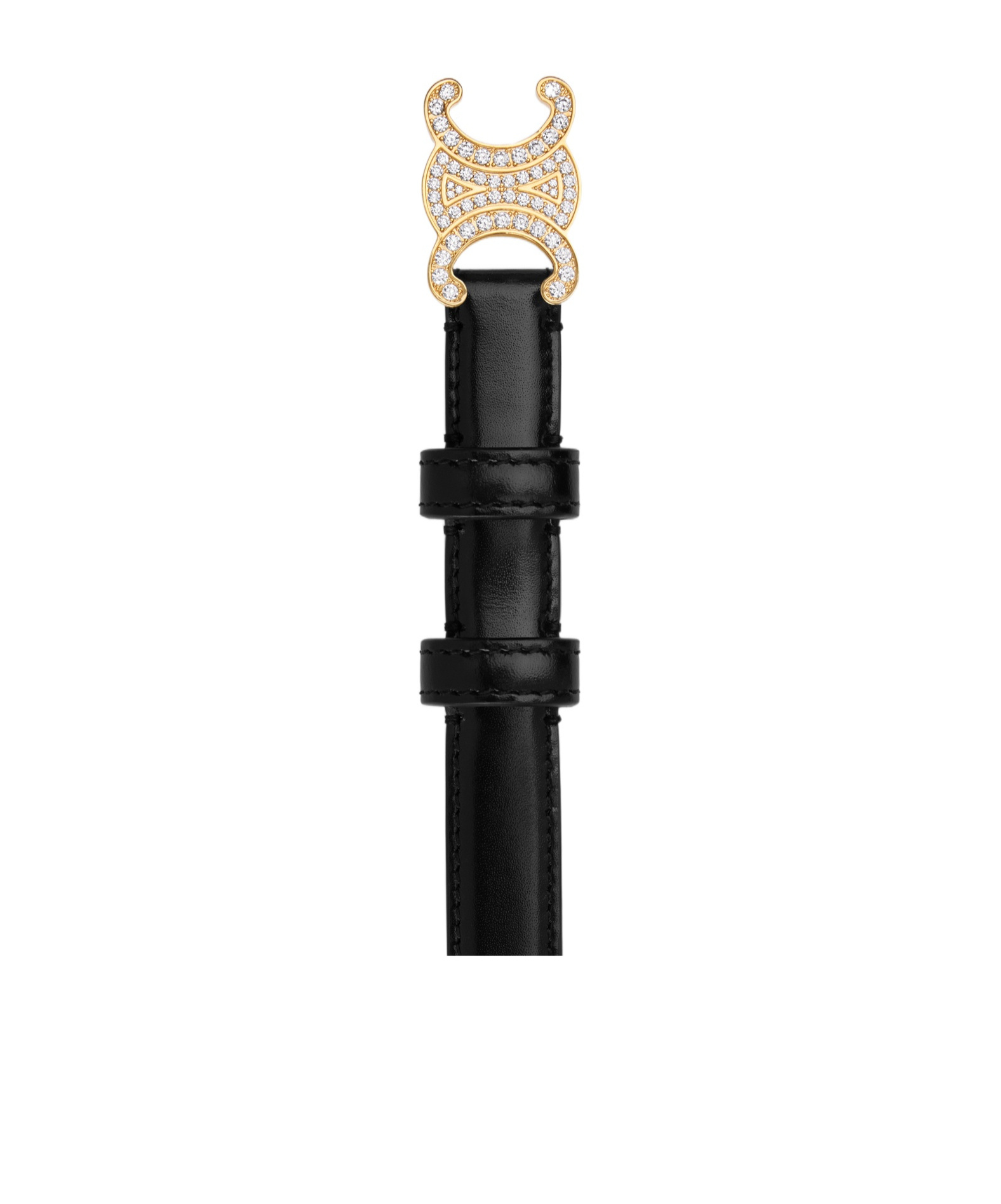 Celine Triomphe Small Diamond Band In Black