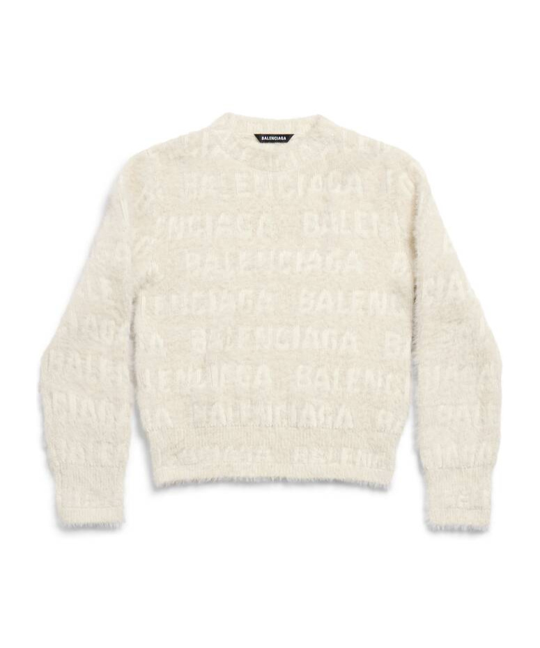 Balenciaga Full Plush Sweater In White