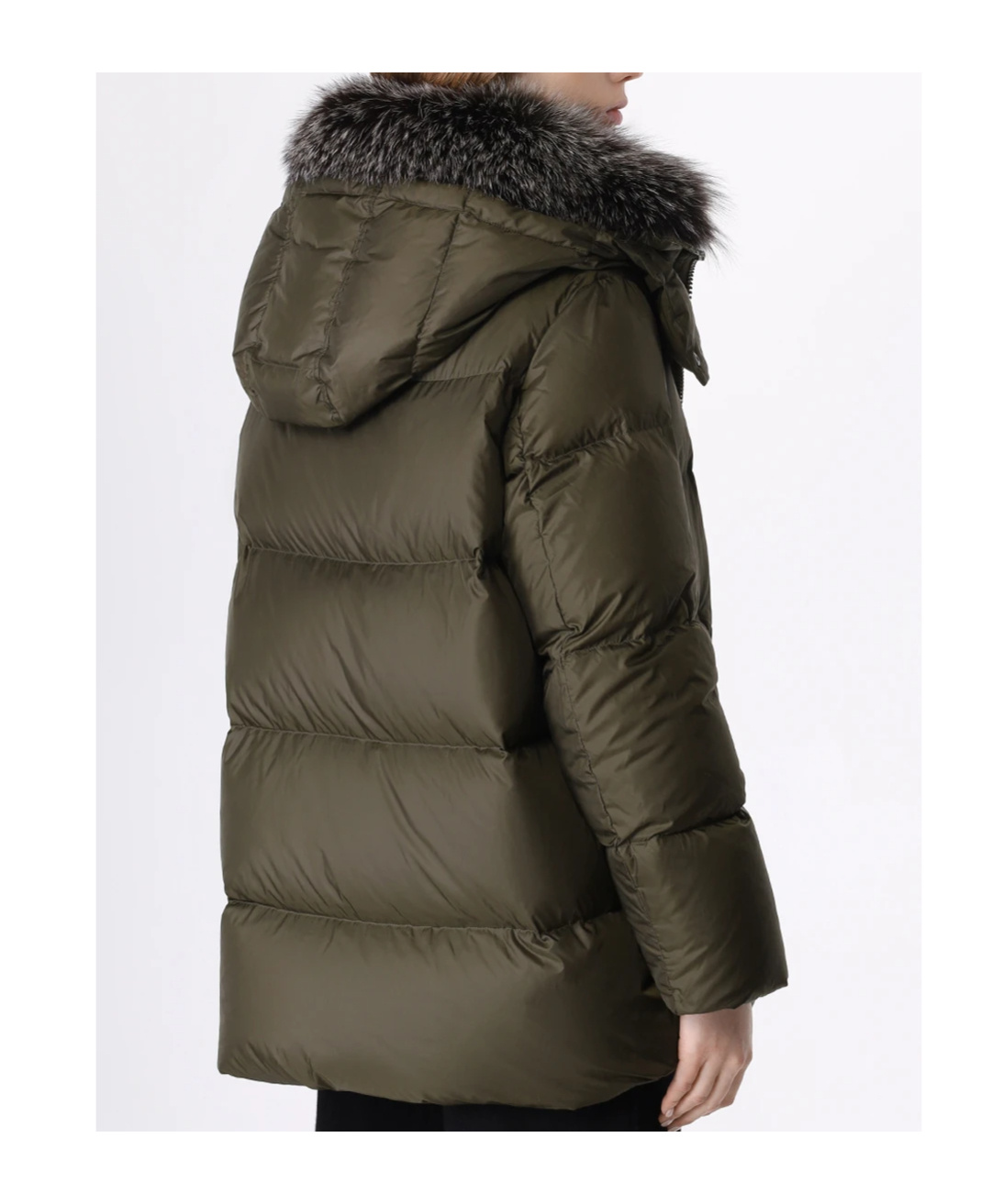 Shop Yves Salomon Long-sleeved Down Jacket In Green