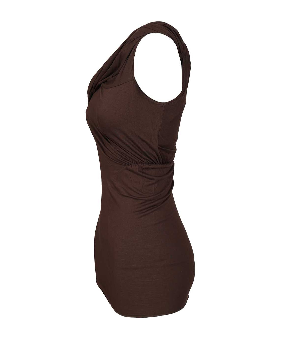 Rick Owens Lilies Sahara Ruched Top In Brown