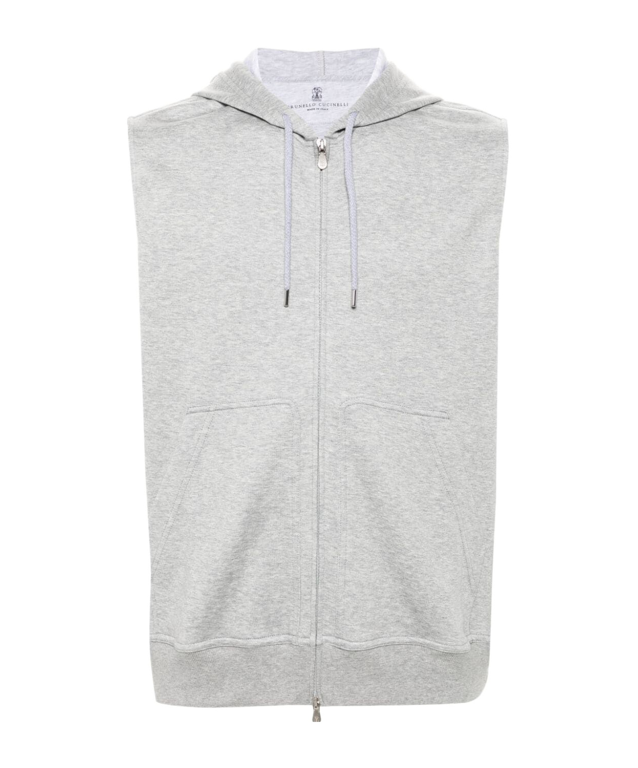 Shop Brunello Cucinelli Sleeveless Hoodie In White