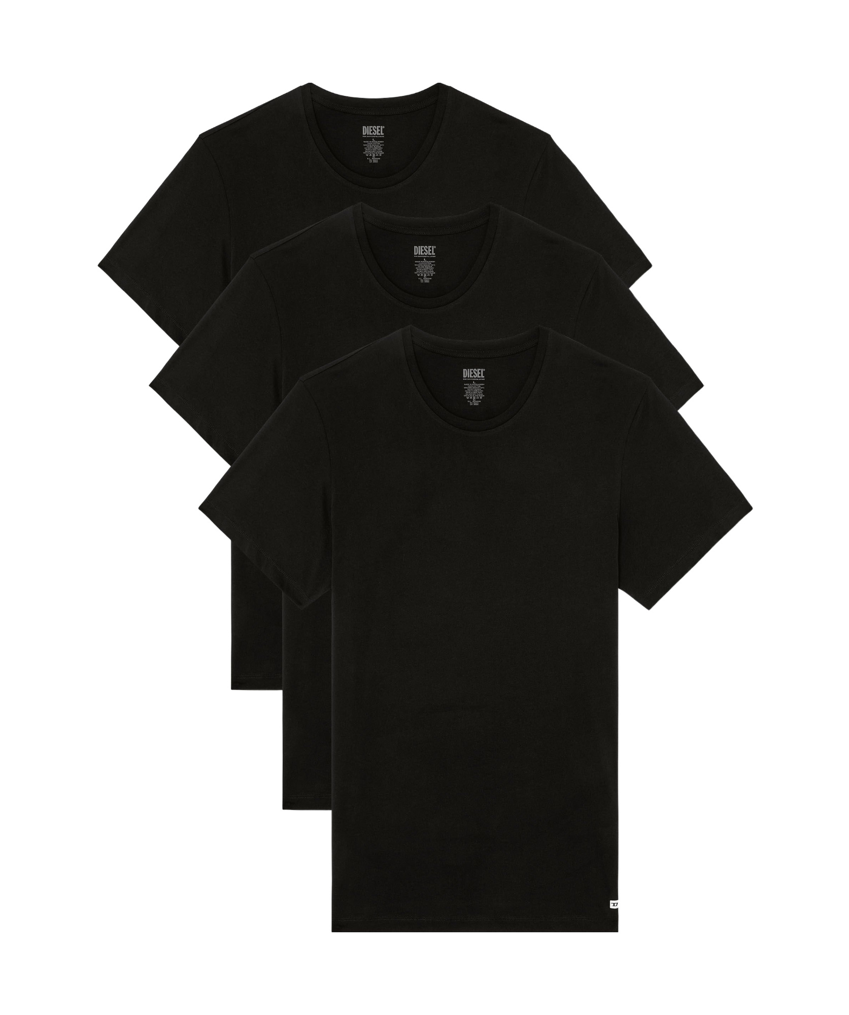 Diesel Round Collar T-shirt Three-piece In Black
