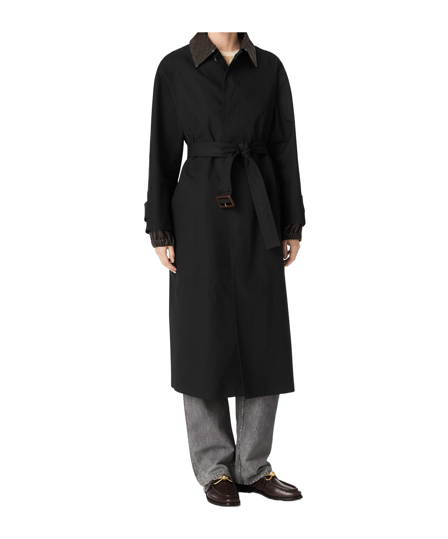 Bottega Veneta Cotton Long-sleeved Windbreaker In Black