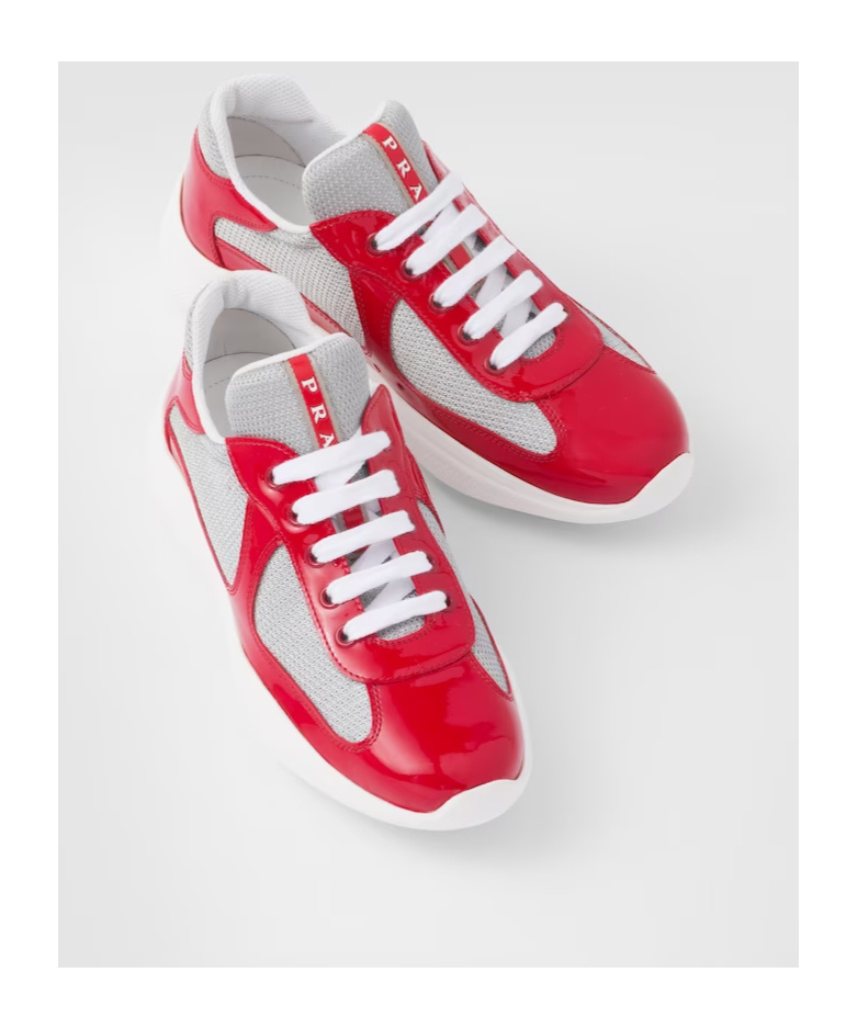 Prada Logo Details Sneakers In Red