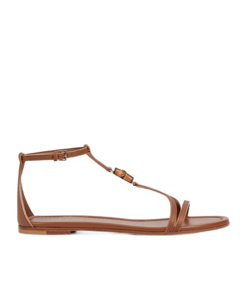 Gucci Sandali In Pelle Caramello Donna In Brown