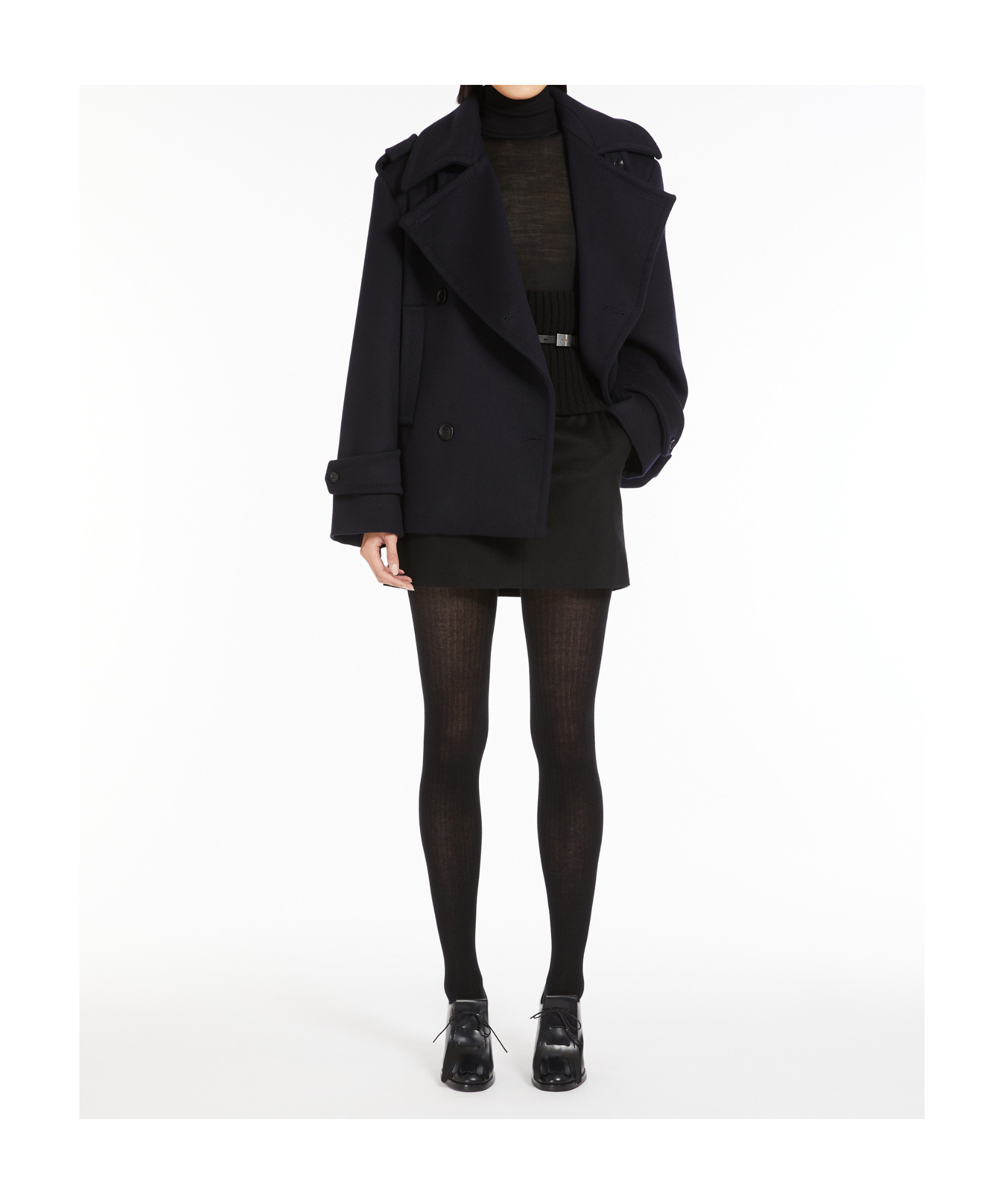 Max Mara Laveno Coat In Black