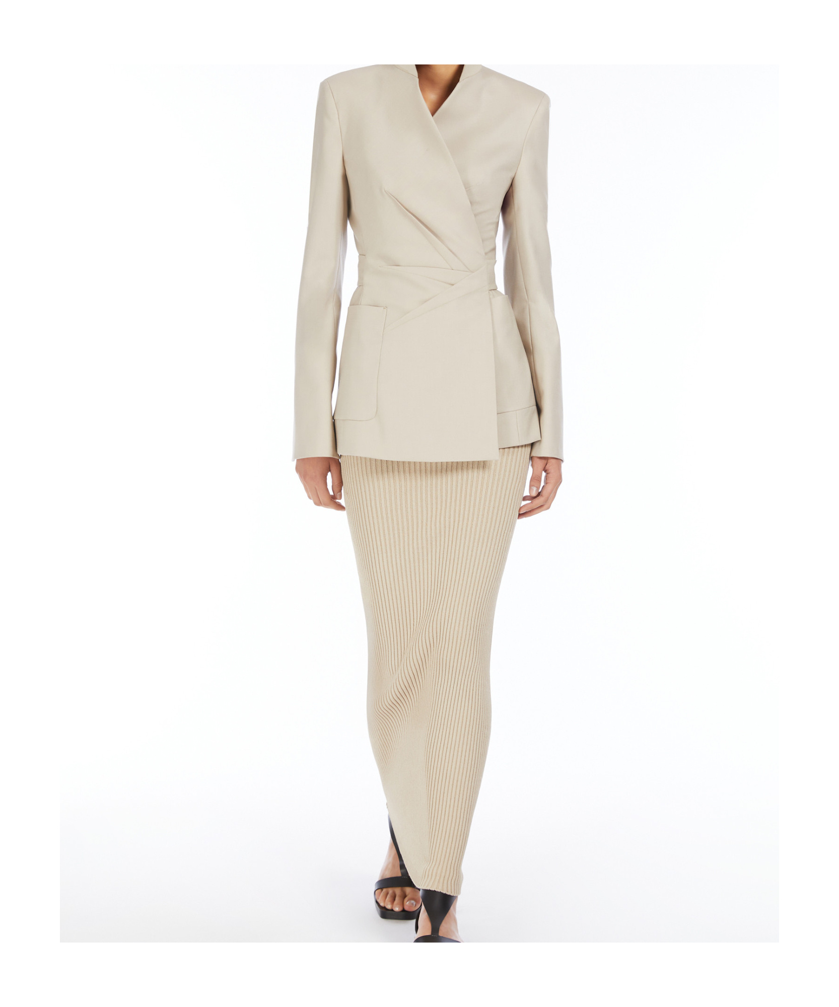Max Mara Wool, Mohair And Silk Blazer In Nude