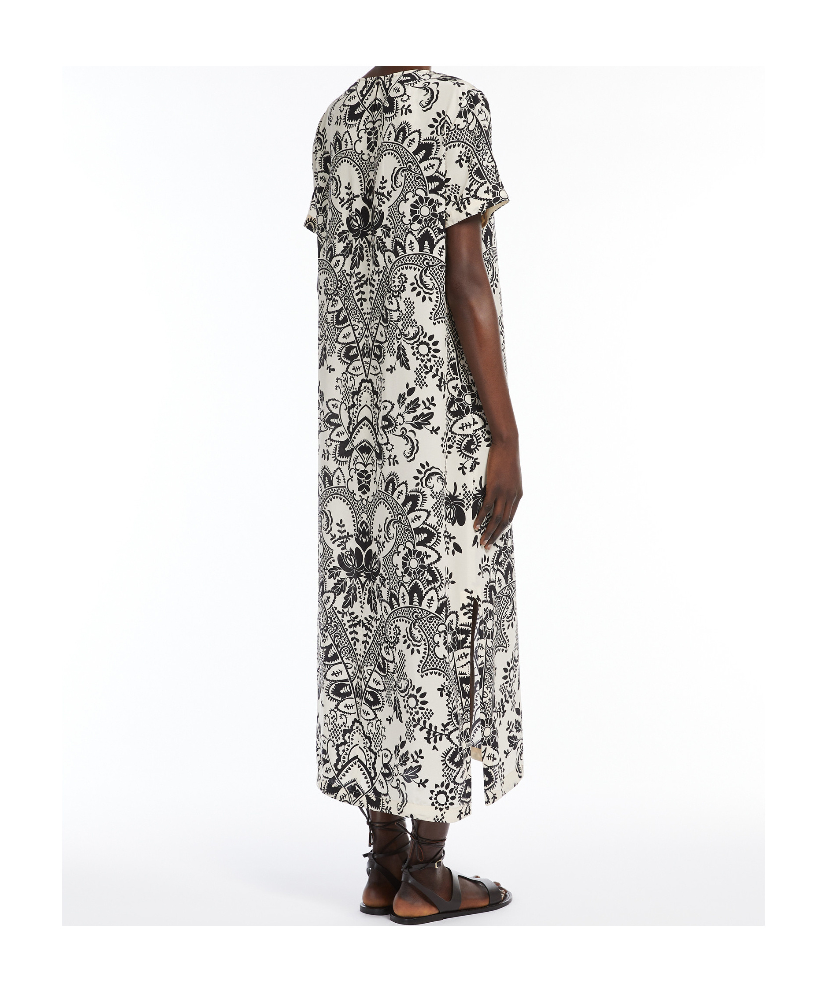 Weekend Max Mara Vela Allover Patterned Midi Dress In White