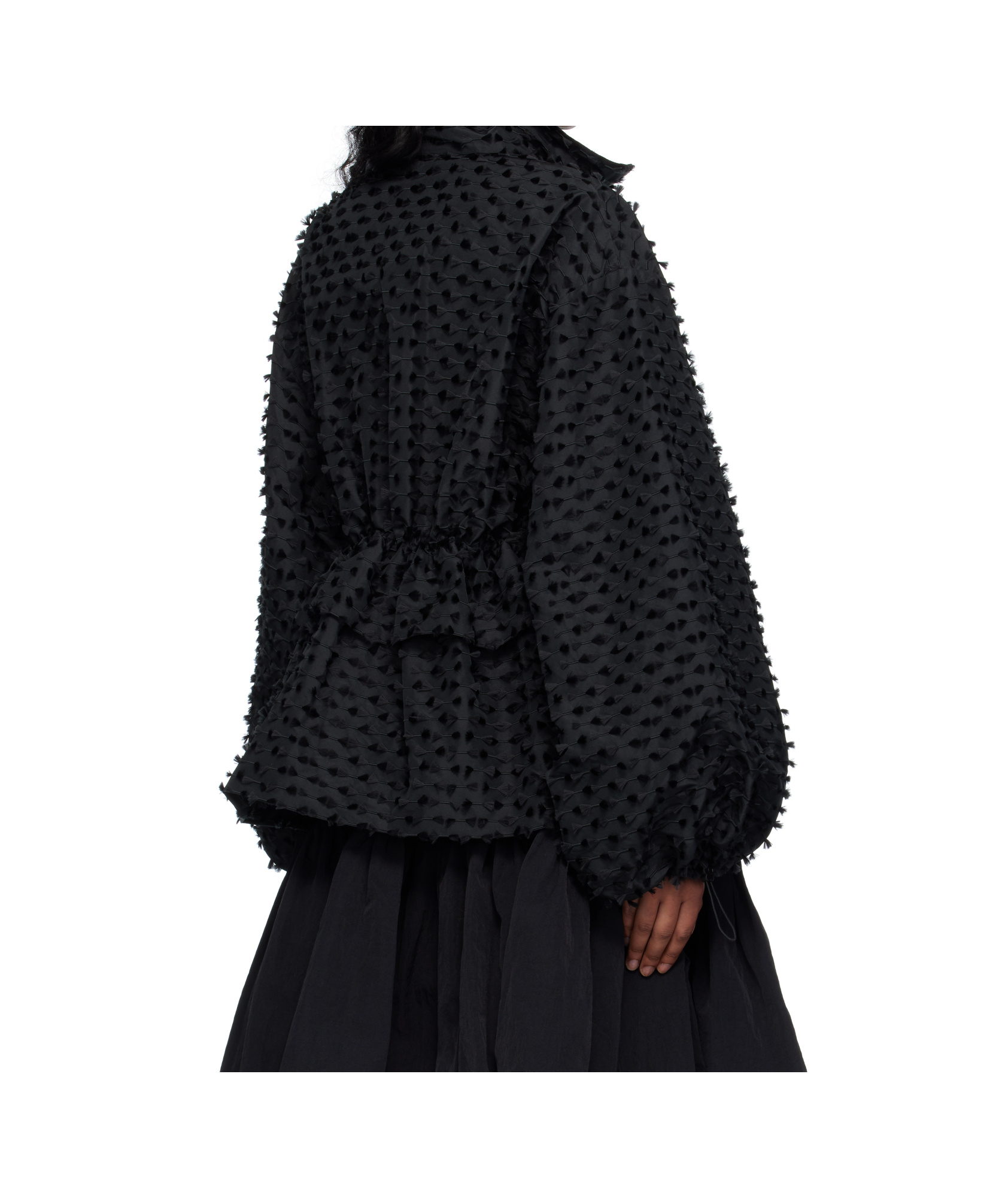 Cecilie Bahnsen Textured Balloon-sleeve Jacket In Black