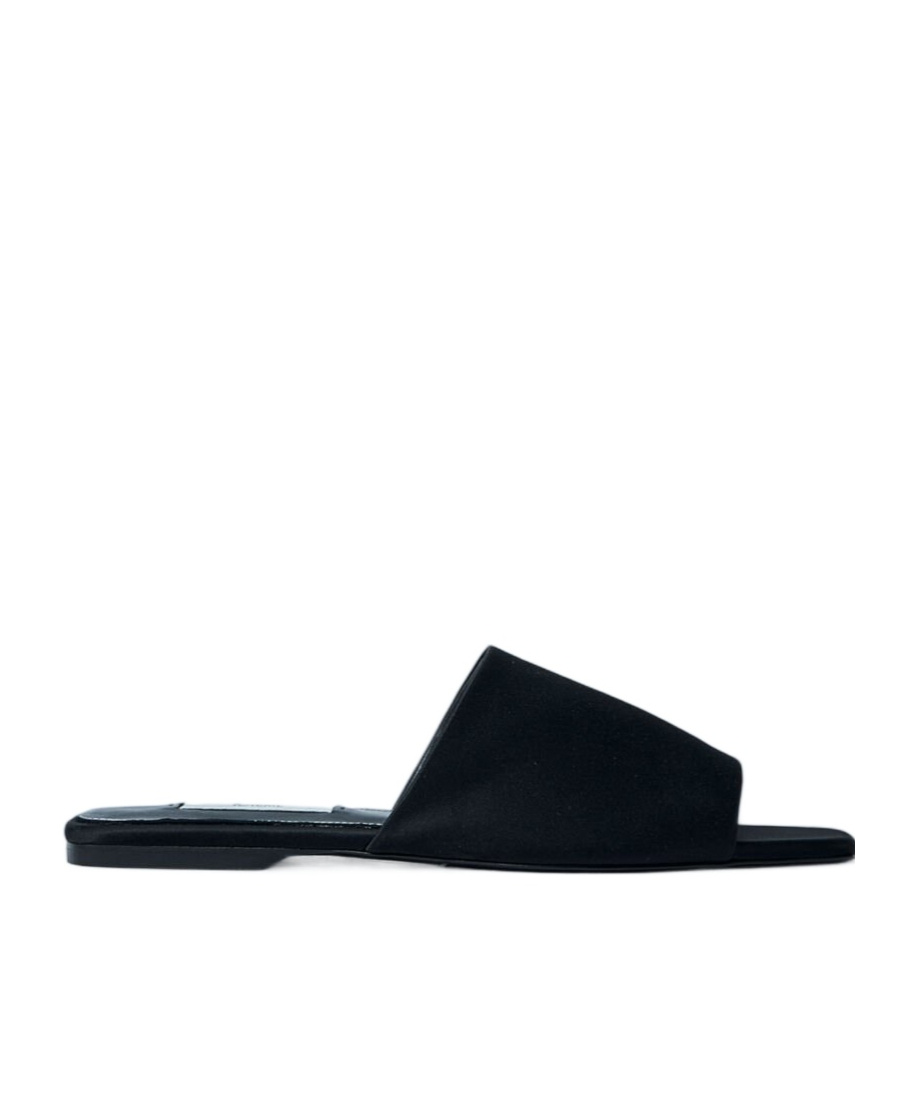 Shop Totême Satin Bandeau Slides