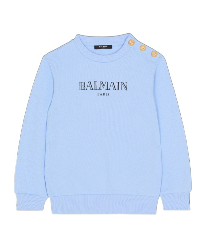 Balmain Paris Printed Sweatshirt In Blue