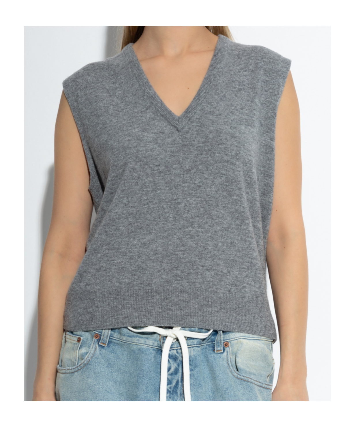 Maison Margiela Buttoned Long-sleeve Cardigan In Gray