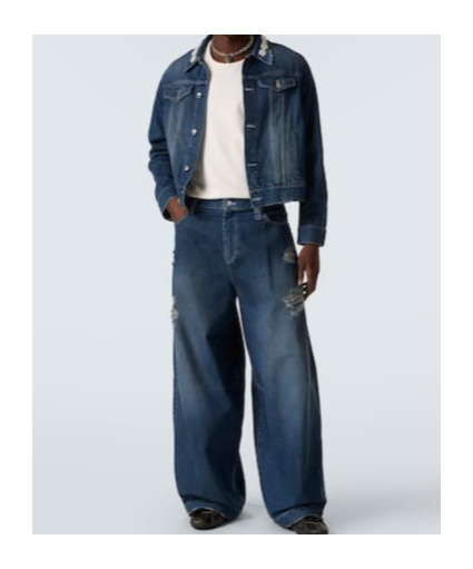 Simone Rocha Embellished Cropped Denim Jacket In Multi