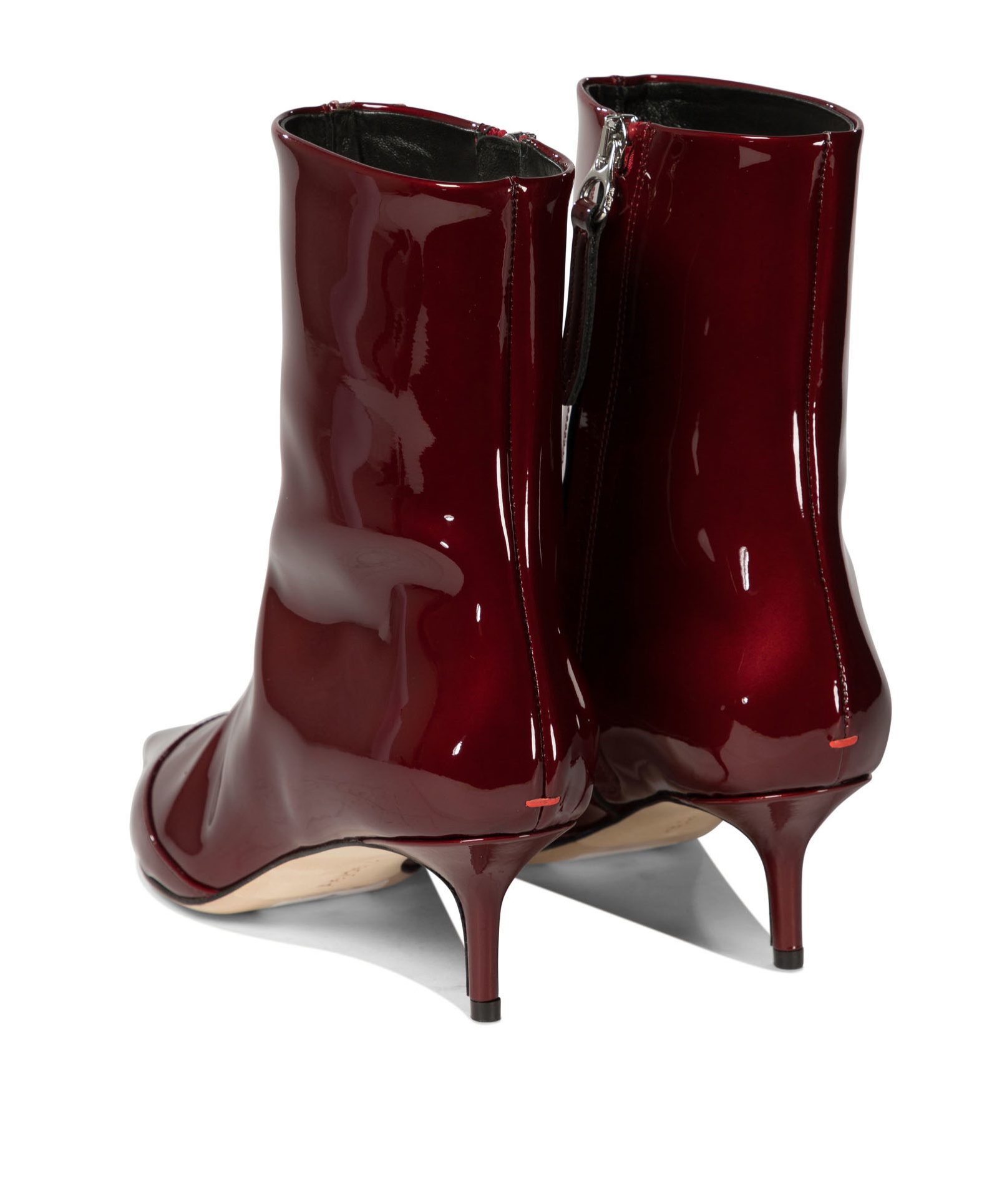 Aeyde 55mm Roe Patent-leather Pointed-toe Ankle Boots In Brown
