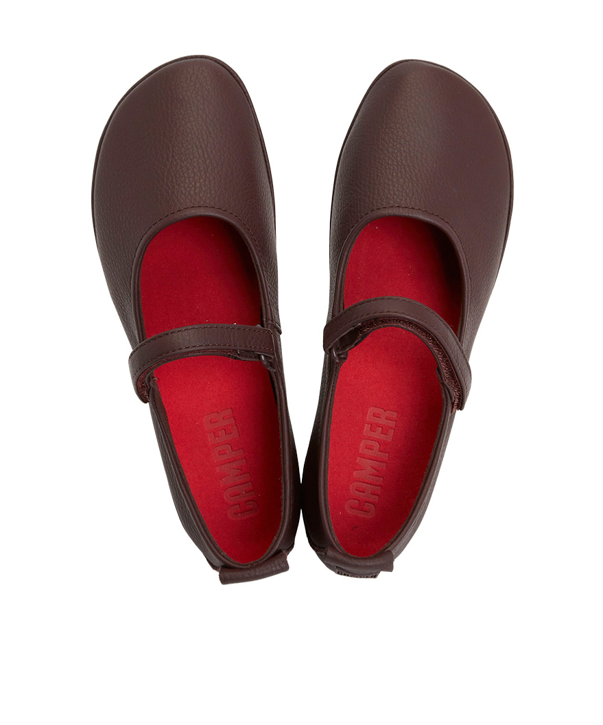 Camper Right Leather Ballerina Shoes In Black