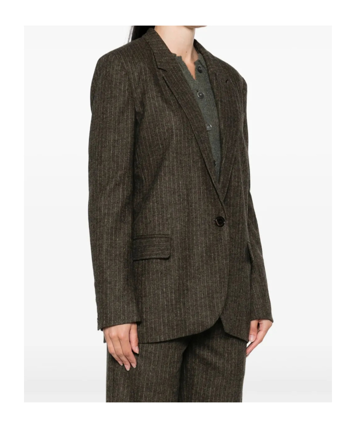 Isabel Marant Pinstripe Single-breasted Blazer In Brown