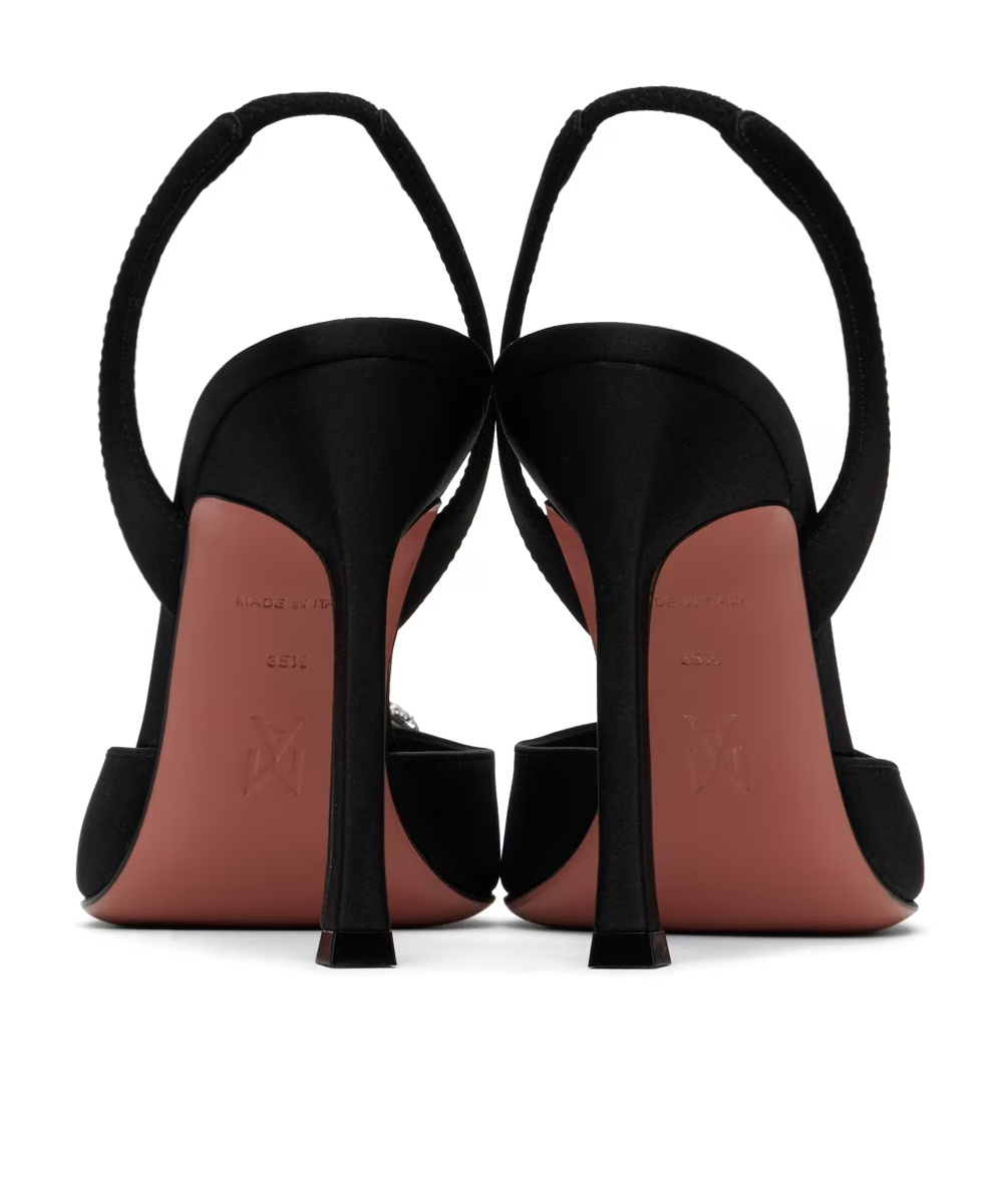 AMINA MUADDI CRYSTAL BUCKLE HIGH-HEELED SANDALS 