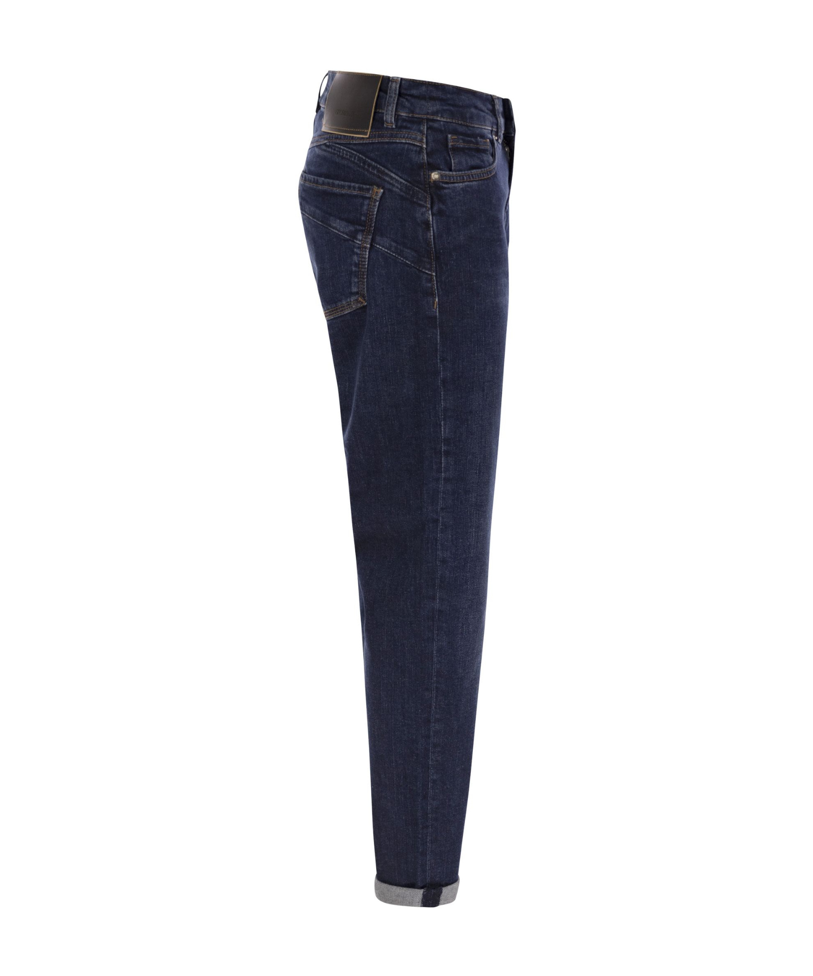 Sportmax Denim Trousers With Back Pockets And Contrast Stitching In Black