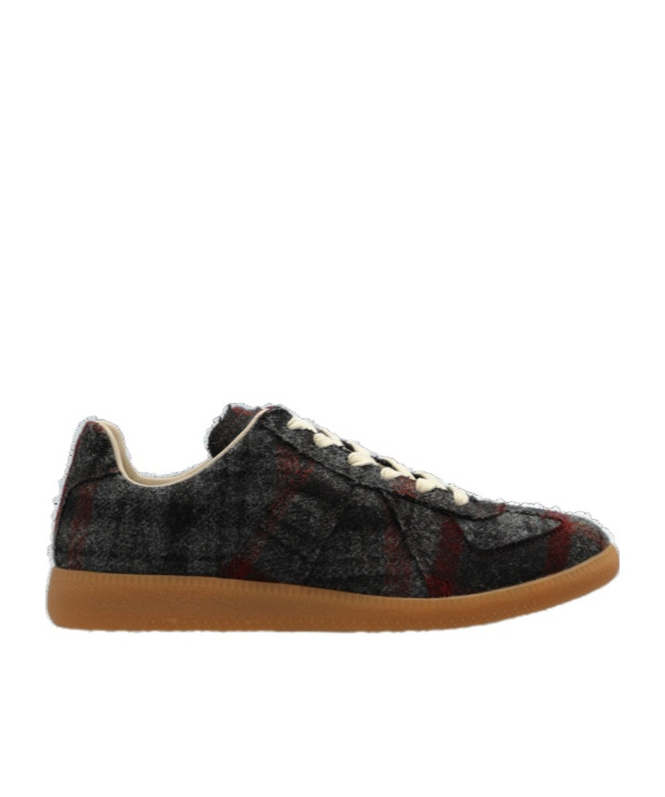 Maison Margiela Replica Check-pattern Sneakers In Black