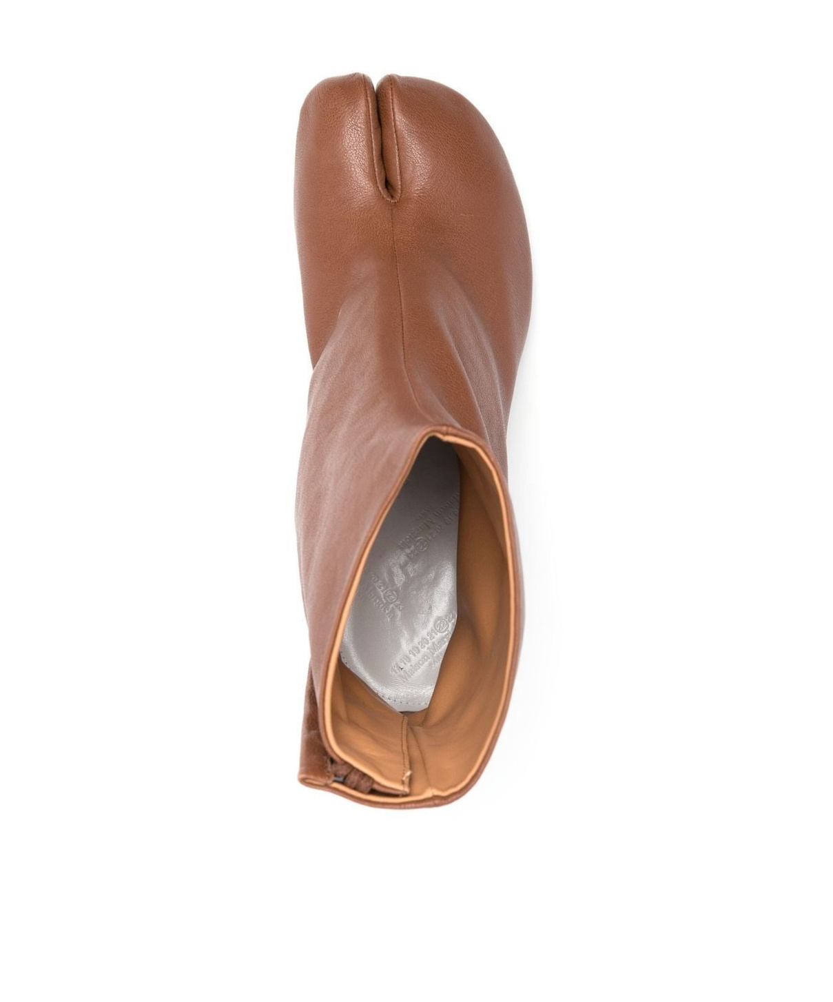 Maison Margiela 'tabi' Brown High Heel Ankle Boots In Brown