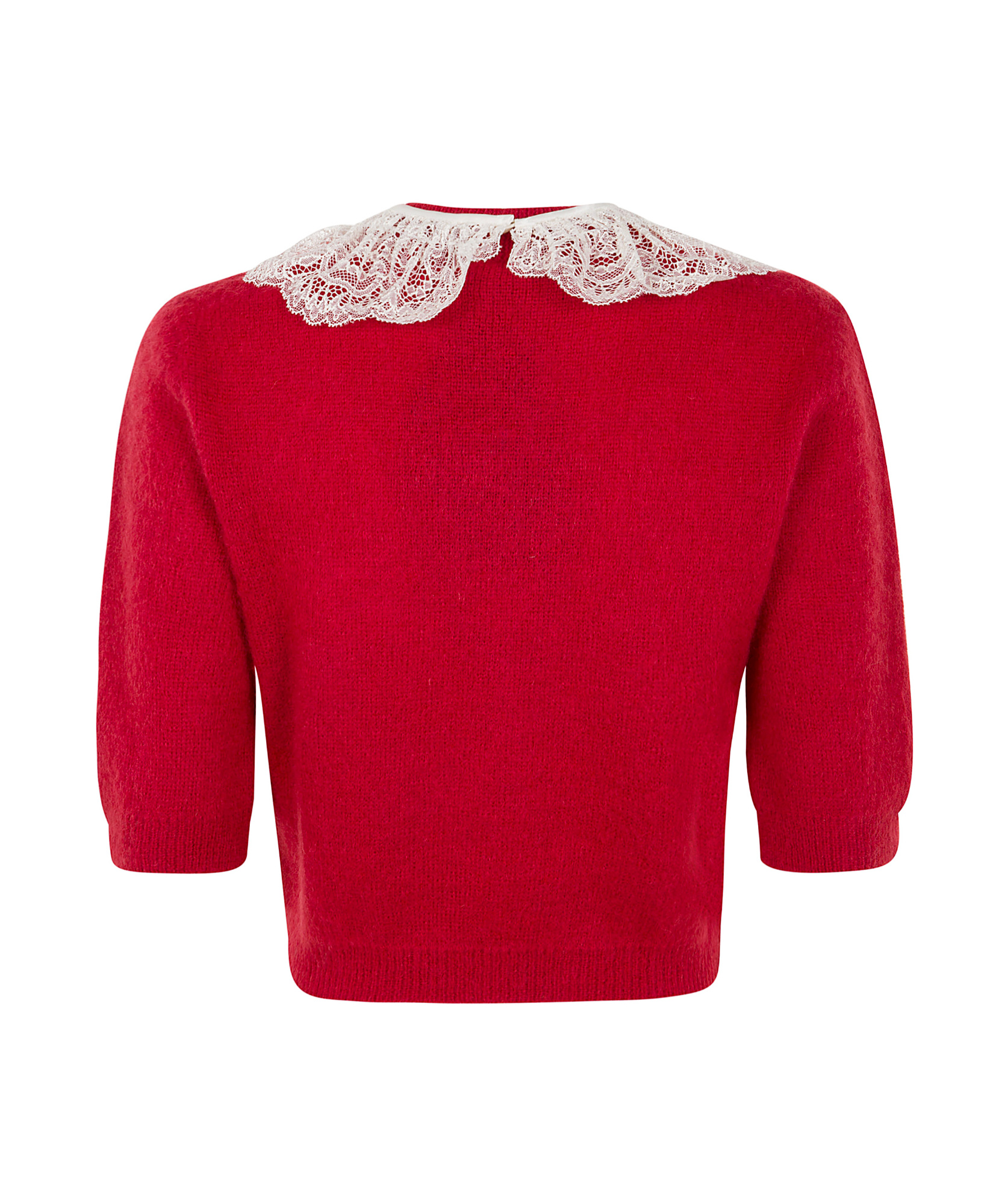 Twinset Blended Lace Knitted Sweater In Red