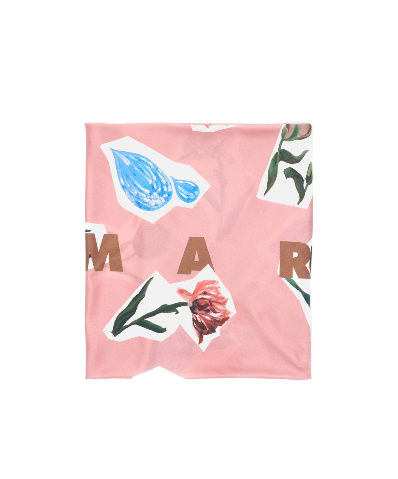 Marni Printed Silk Scarf In Pink